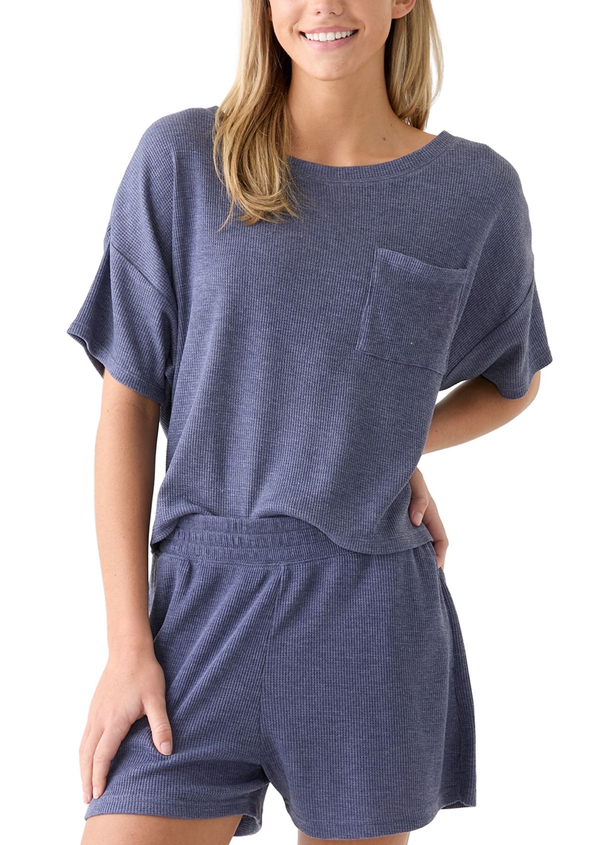 Womens Soft Thermal Knit Boat Neck Top