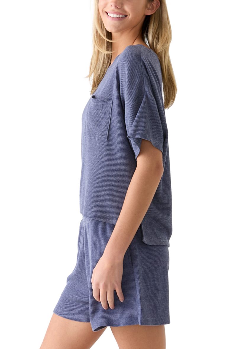 Womens Soft Thermal Knit Boat Neck Top