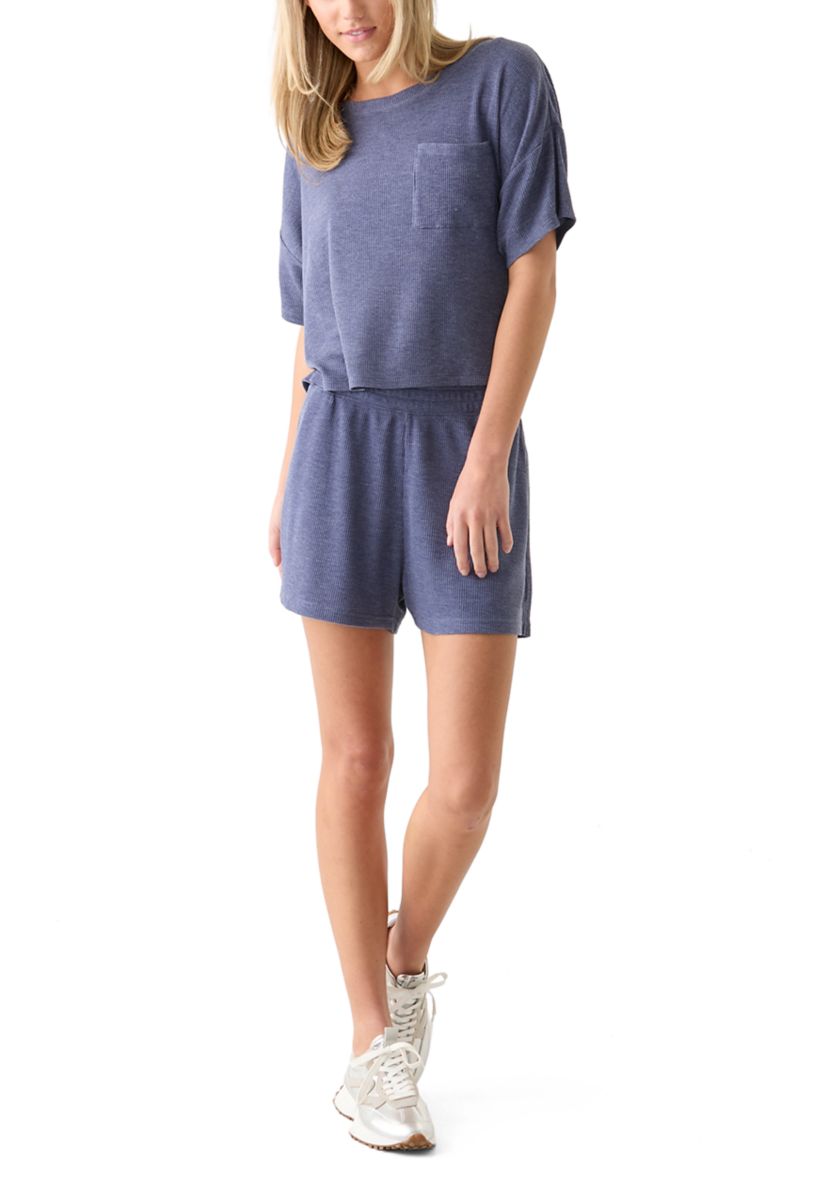 Womens Soft Thermal Knit Boat Neck Top