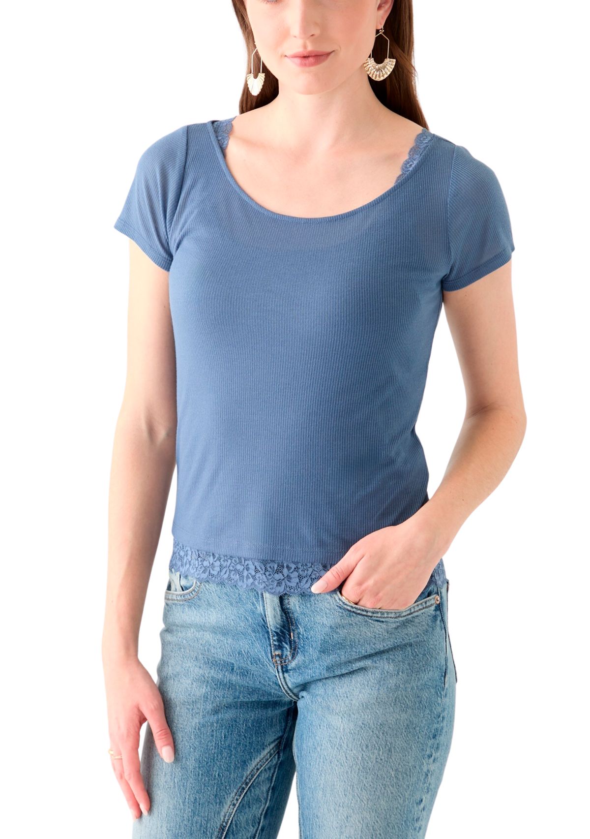 Womens Scoop Neck Knit Top
