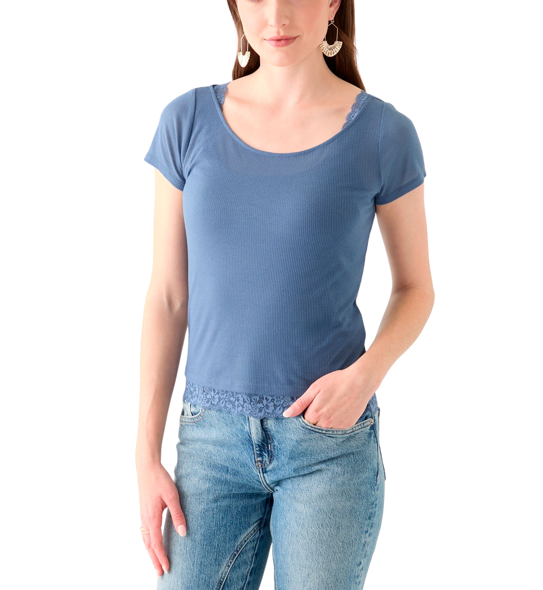 Womens Scoop Neck Knit Top