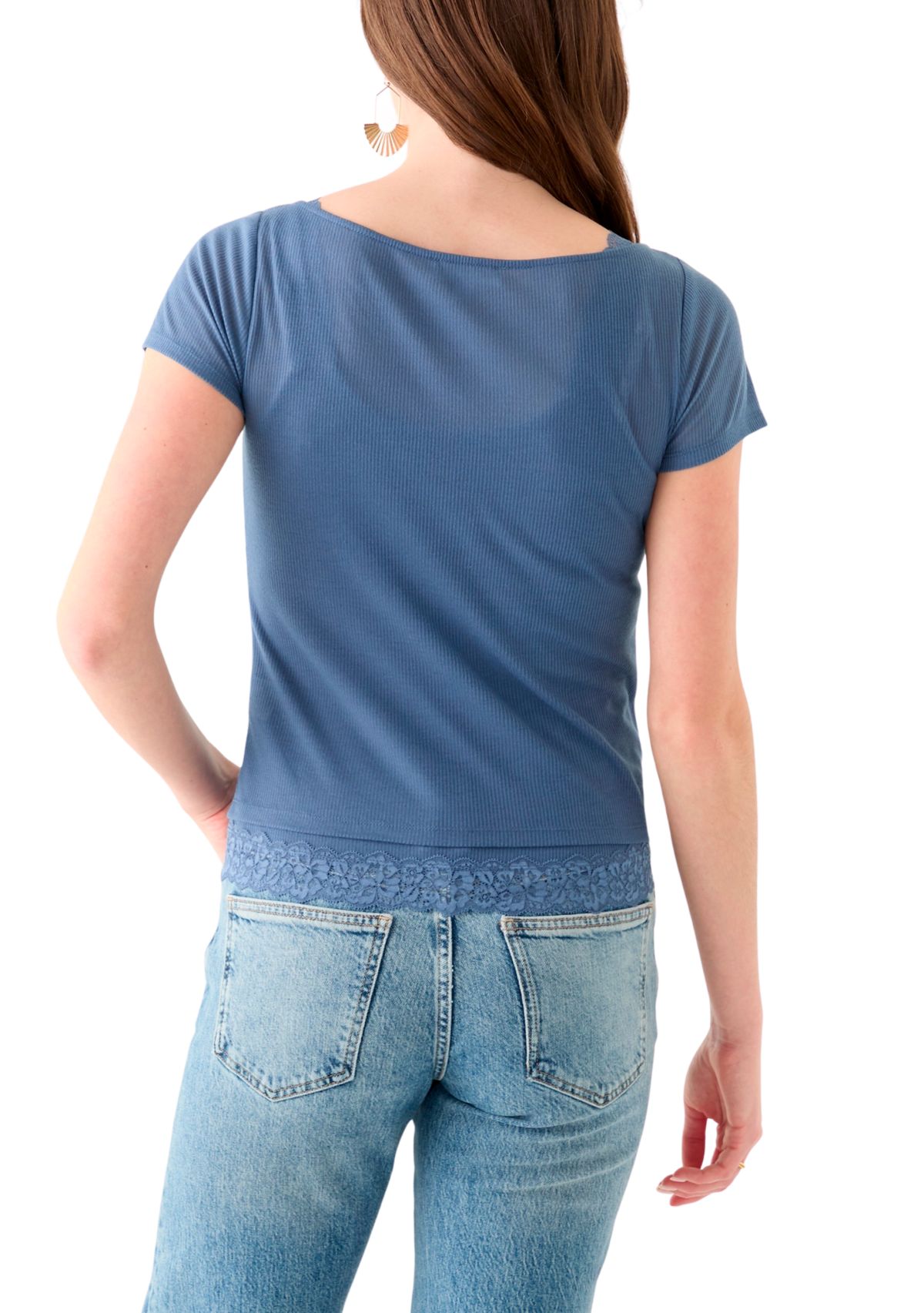 Womens Scoop Neck Knit Top