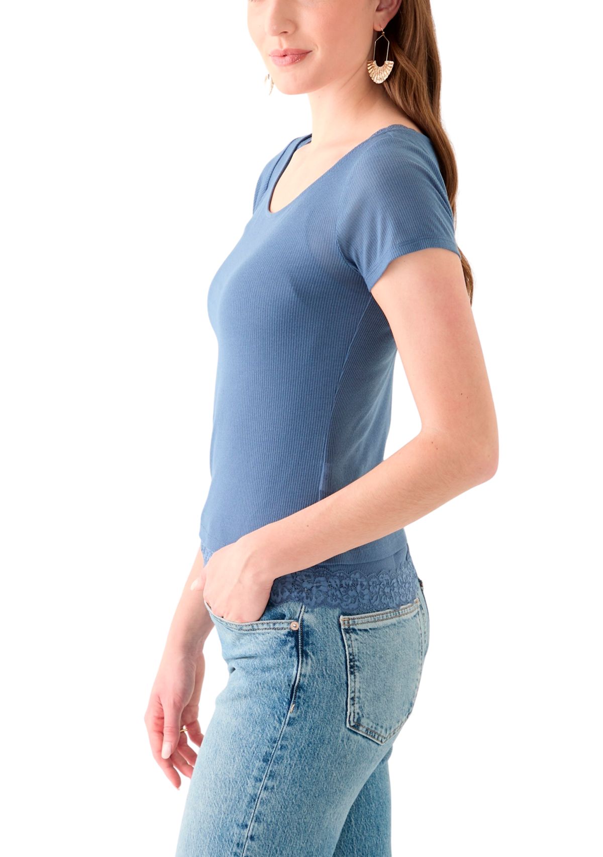 Womens Scoop Neck Knit Top