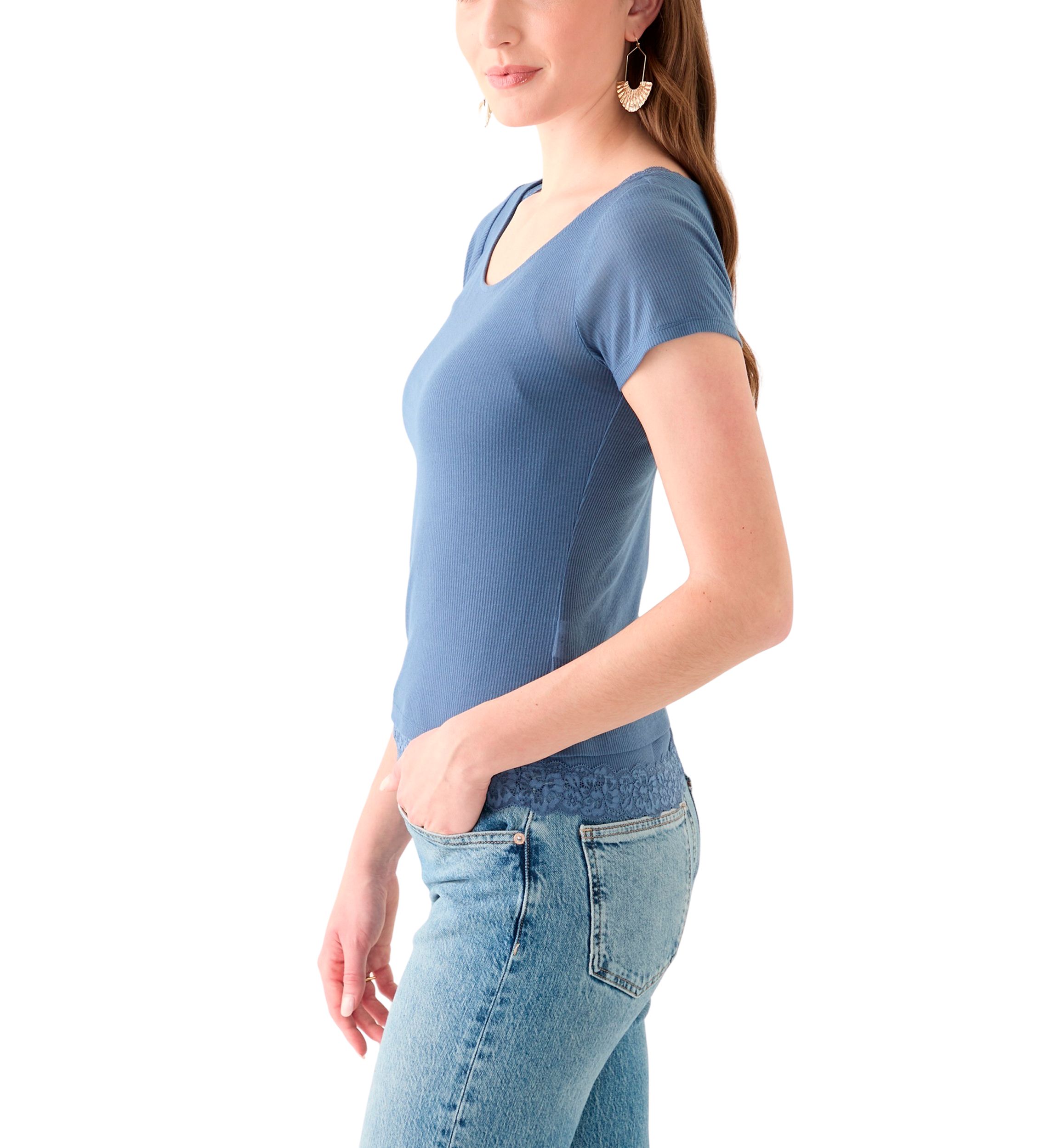 Womens Scoop Neck Knit Top