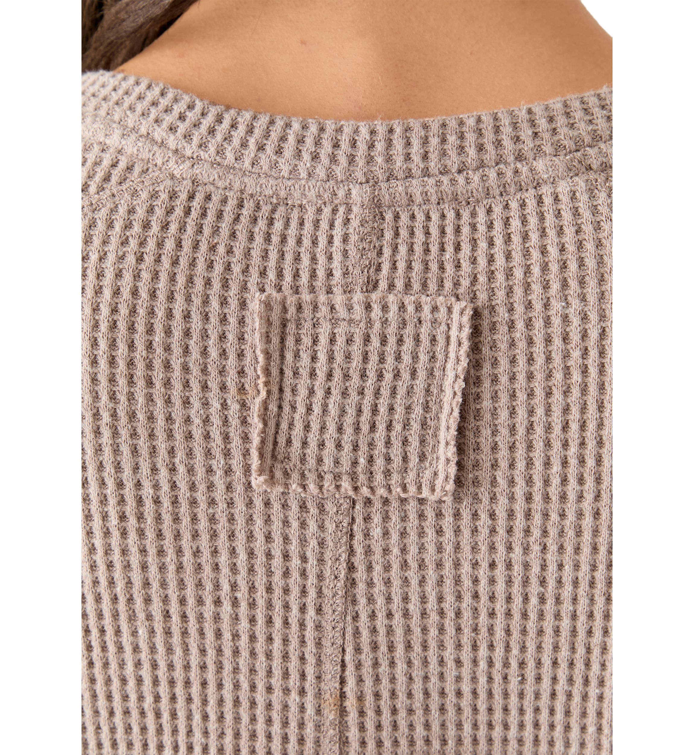 Womens Short Sleeve Waffle Knit V-Neck T-Shirt
