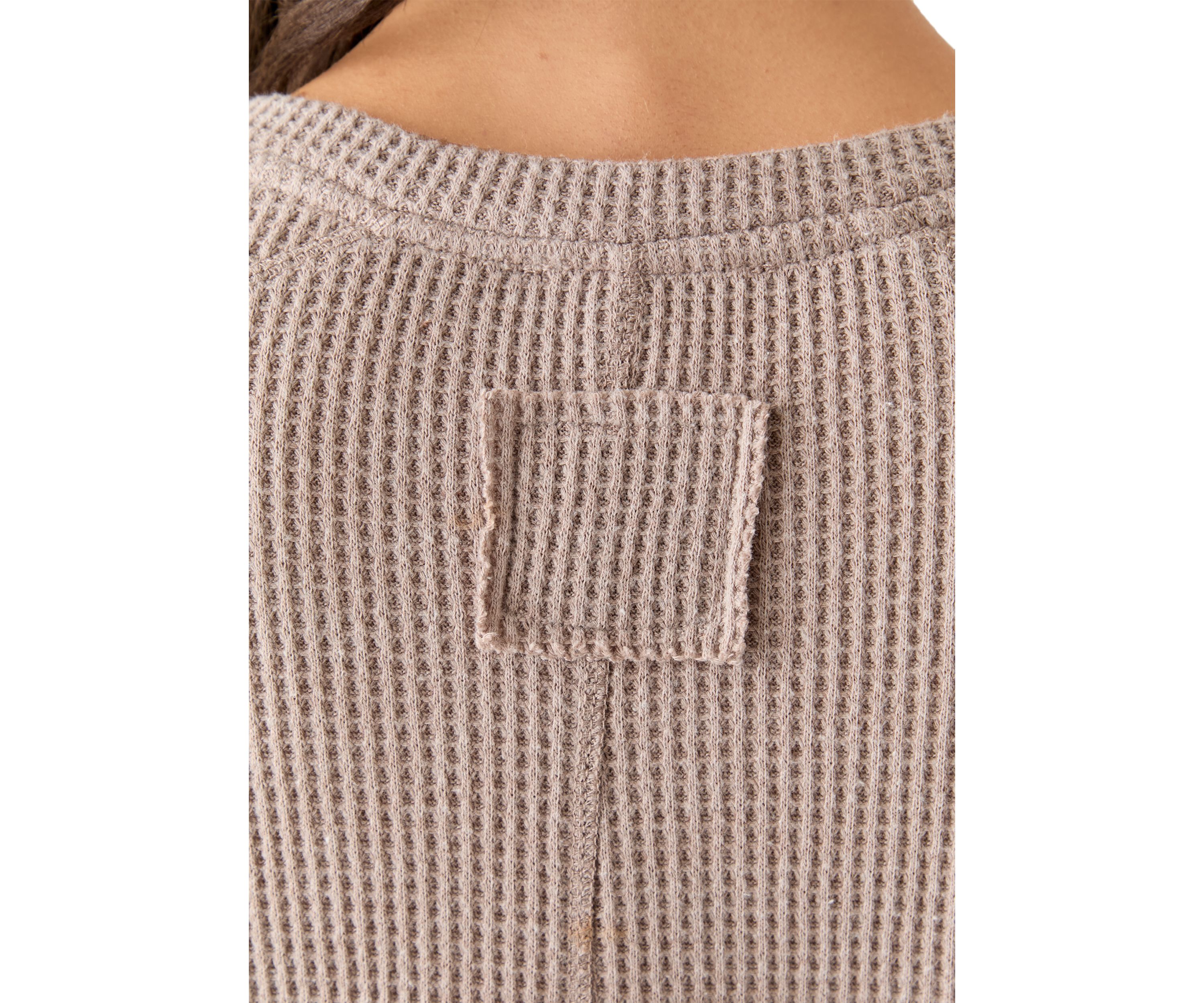 Womens Short Sleeve Waffle Knit V-Neck T-Shirt
