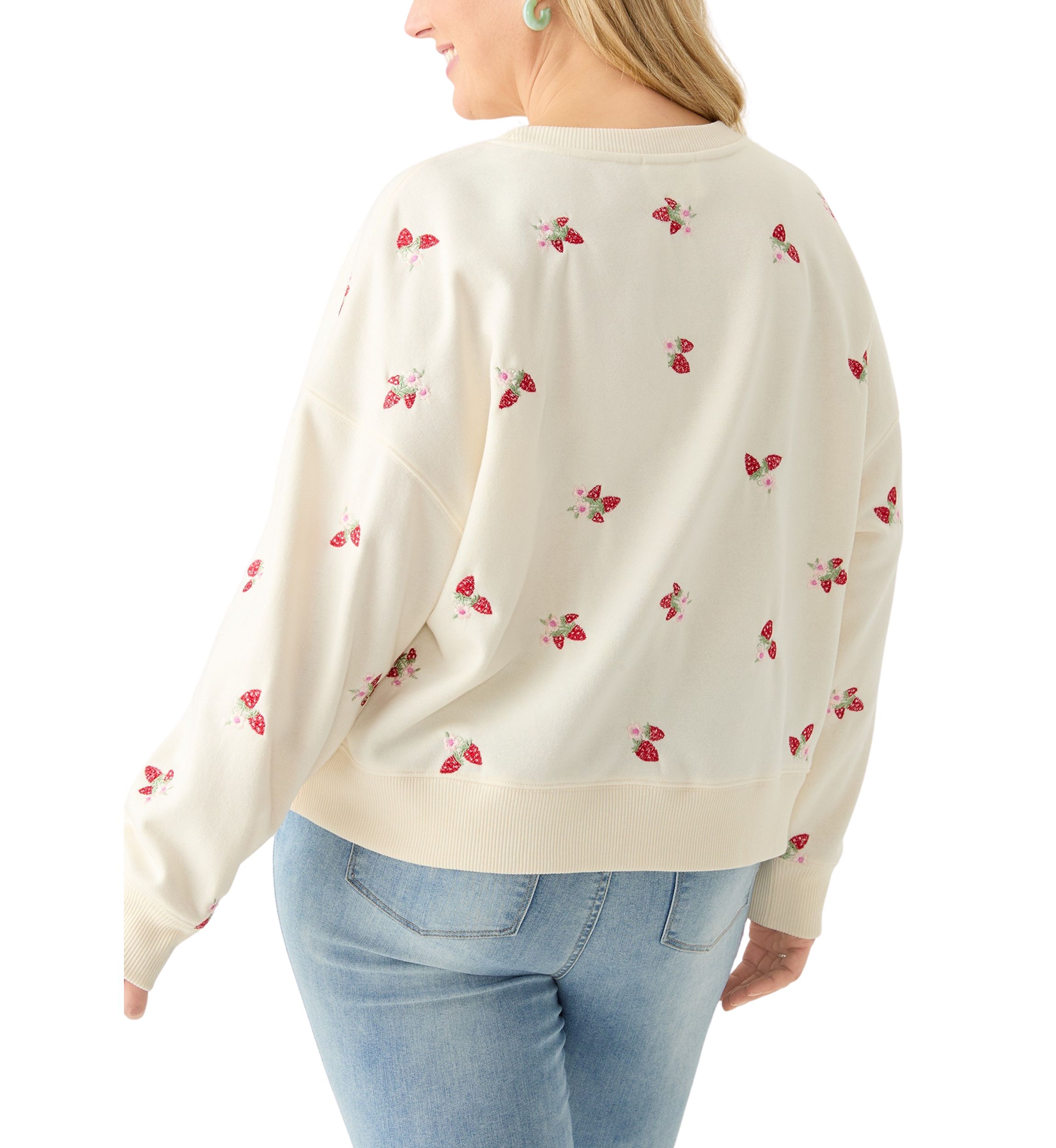 Plus Size Embroidered Fleece Sweatshirt