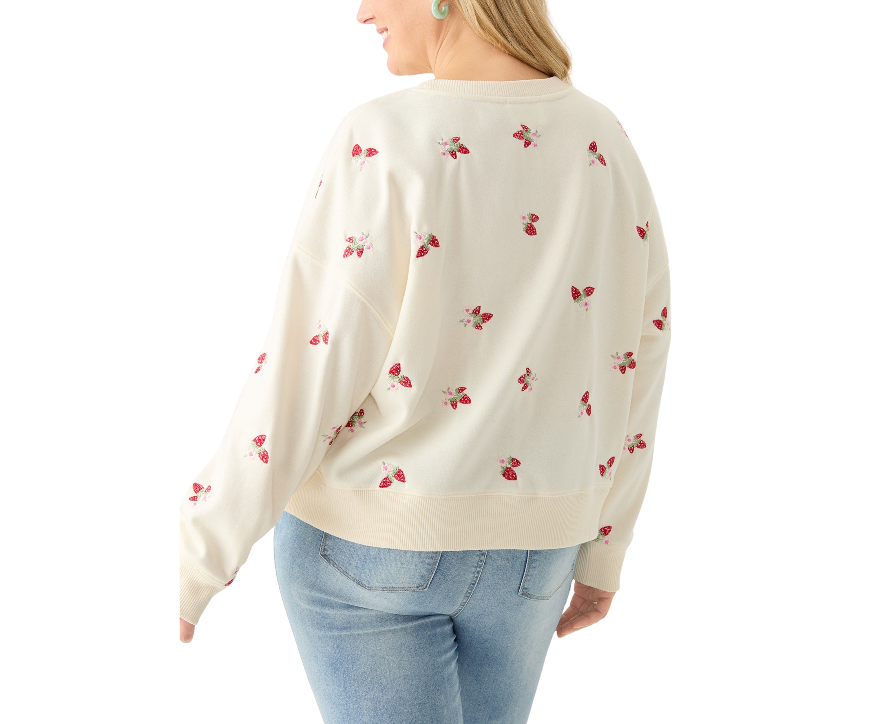 Plus Size Embroidered Fleece Sweatshirt