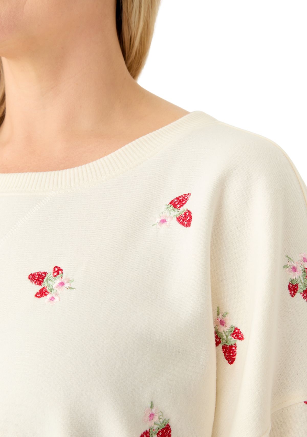 Plus Size Embroidered Fleece Sweatshirt