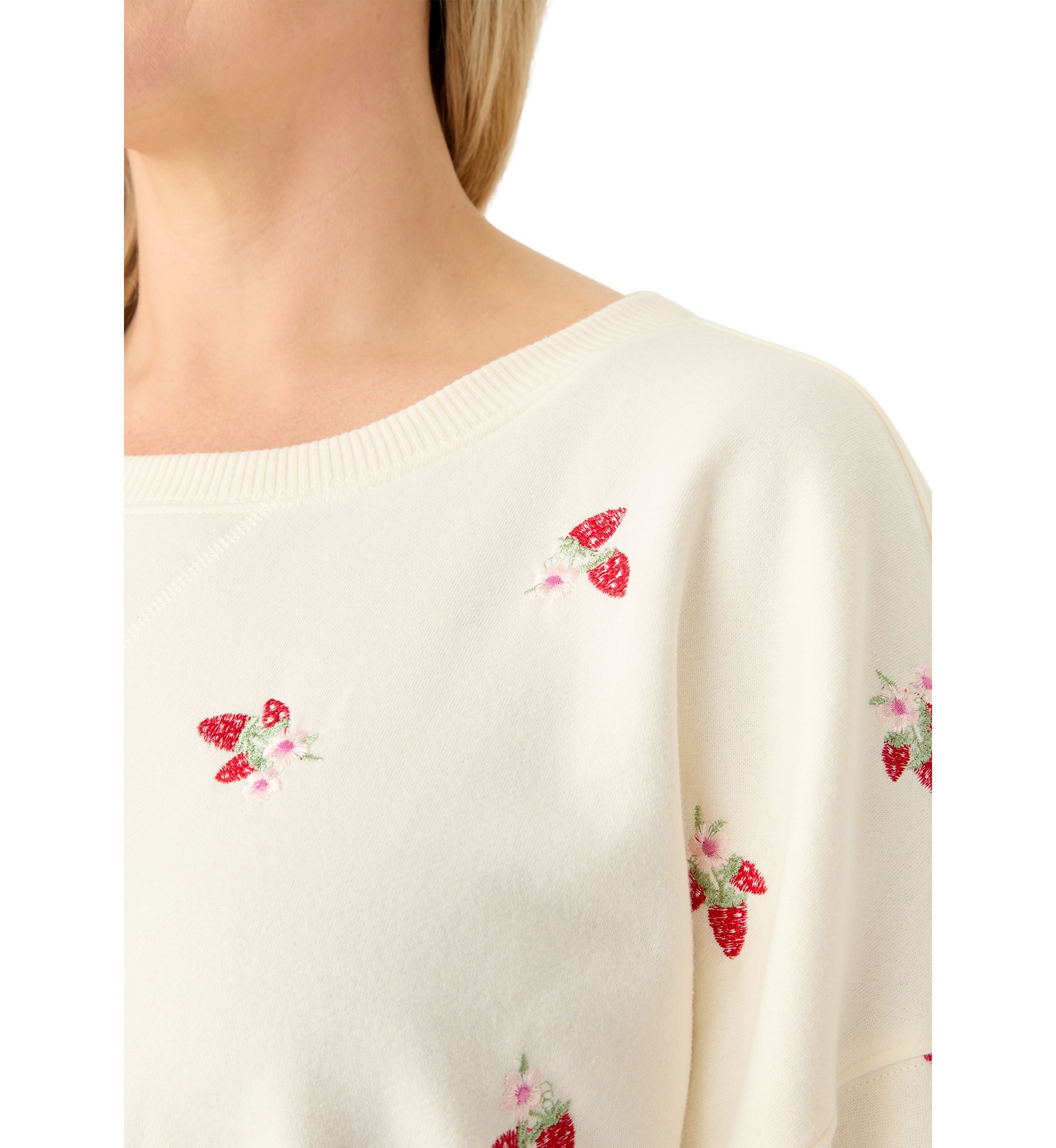 Plus Size Embroidered Fleece Sweatshirt