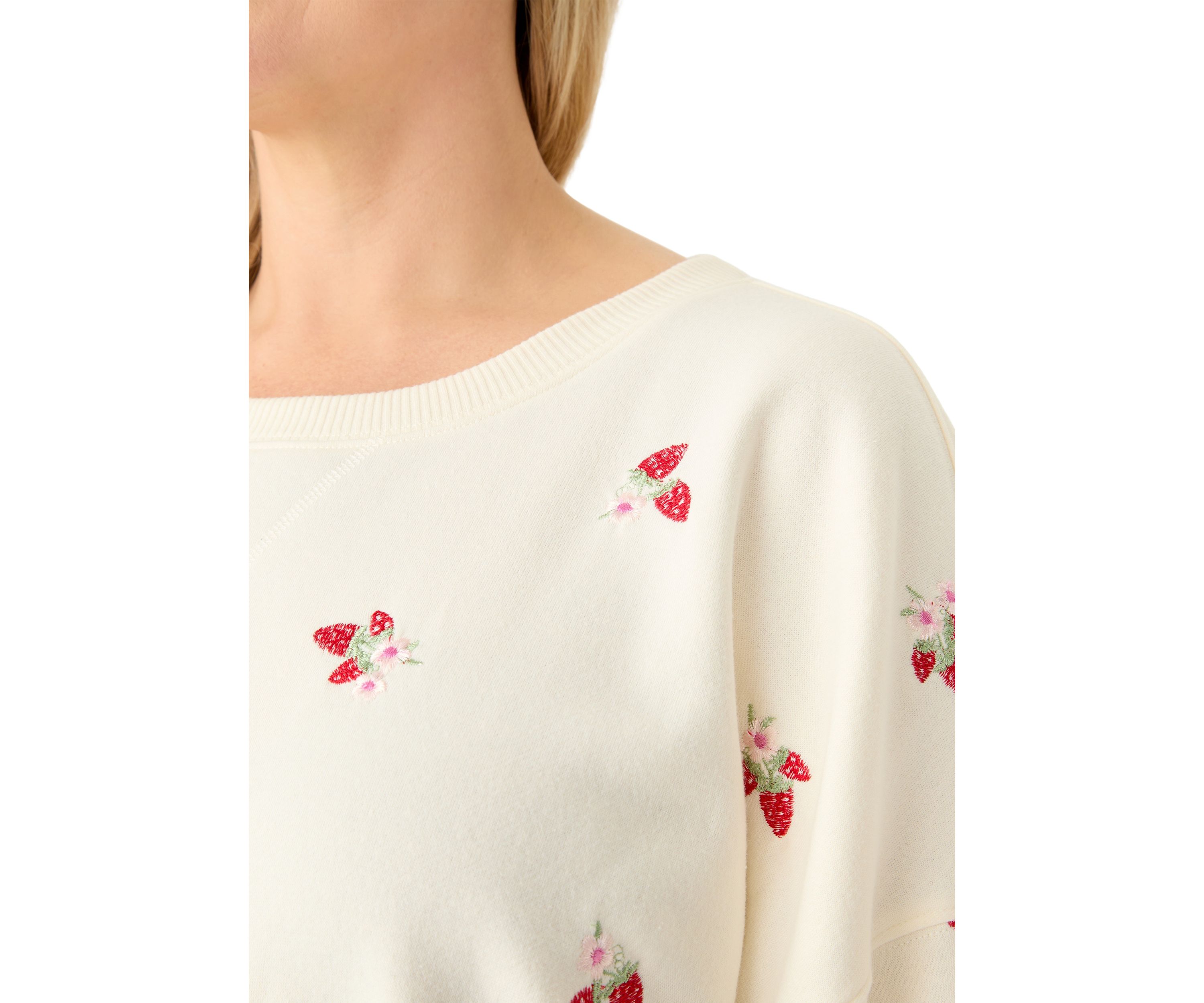 Plus Size Embroidered Fleece Sweatshirt