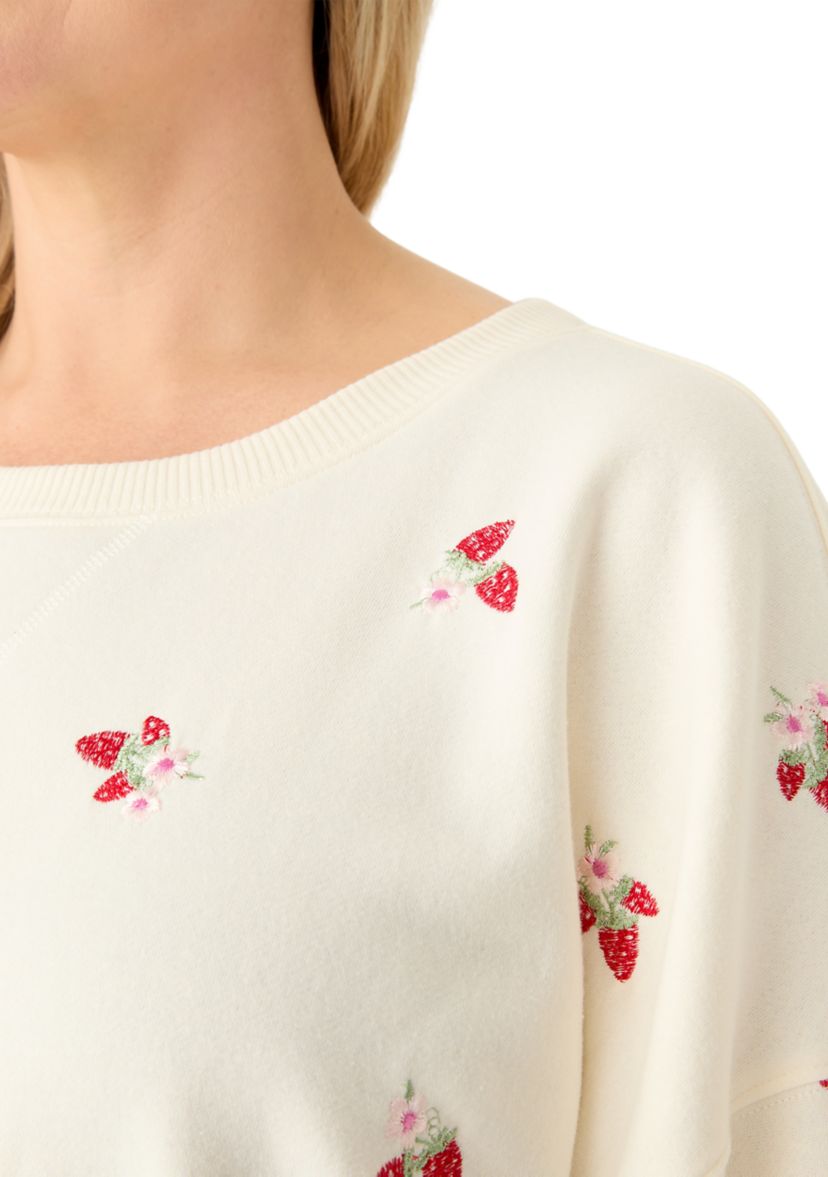 Plus Size Embroidered Fleece Sweatshirt