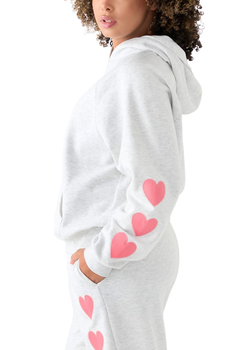 Womens 3 Heart Hoodie Sweatshirt
