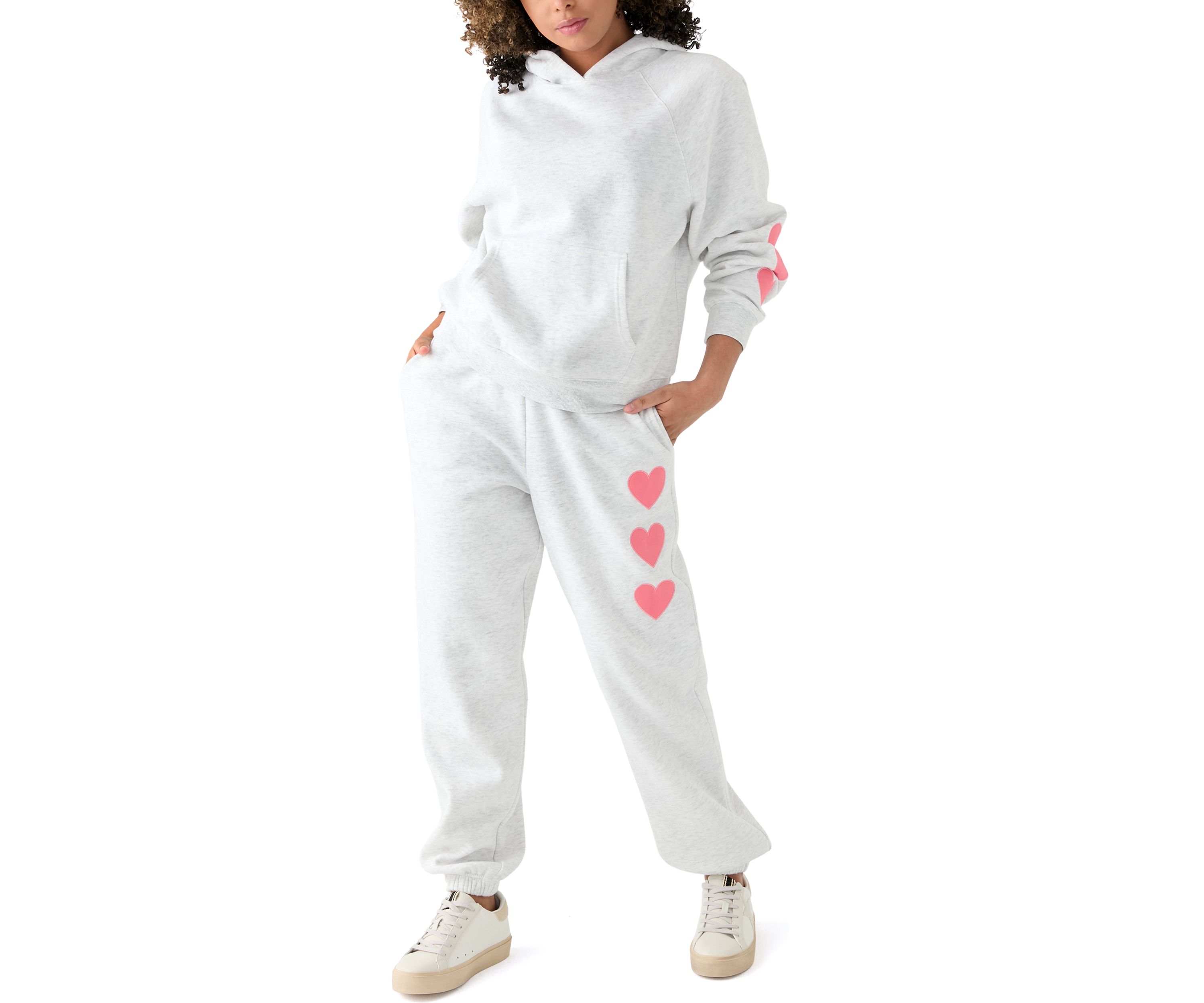 Womens 3 Heart Hoodie Sweatshirt