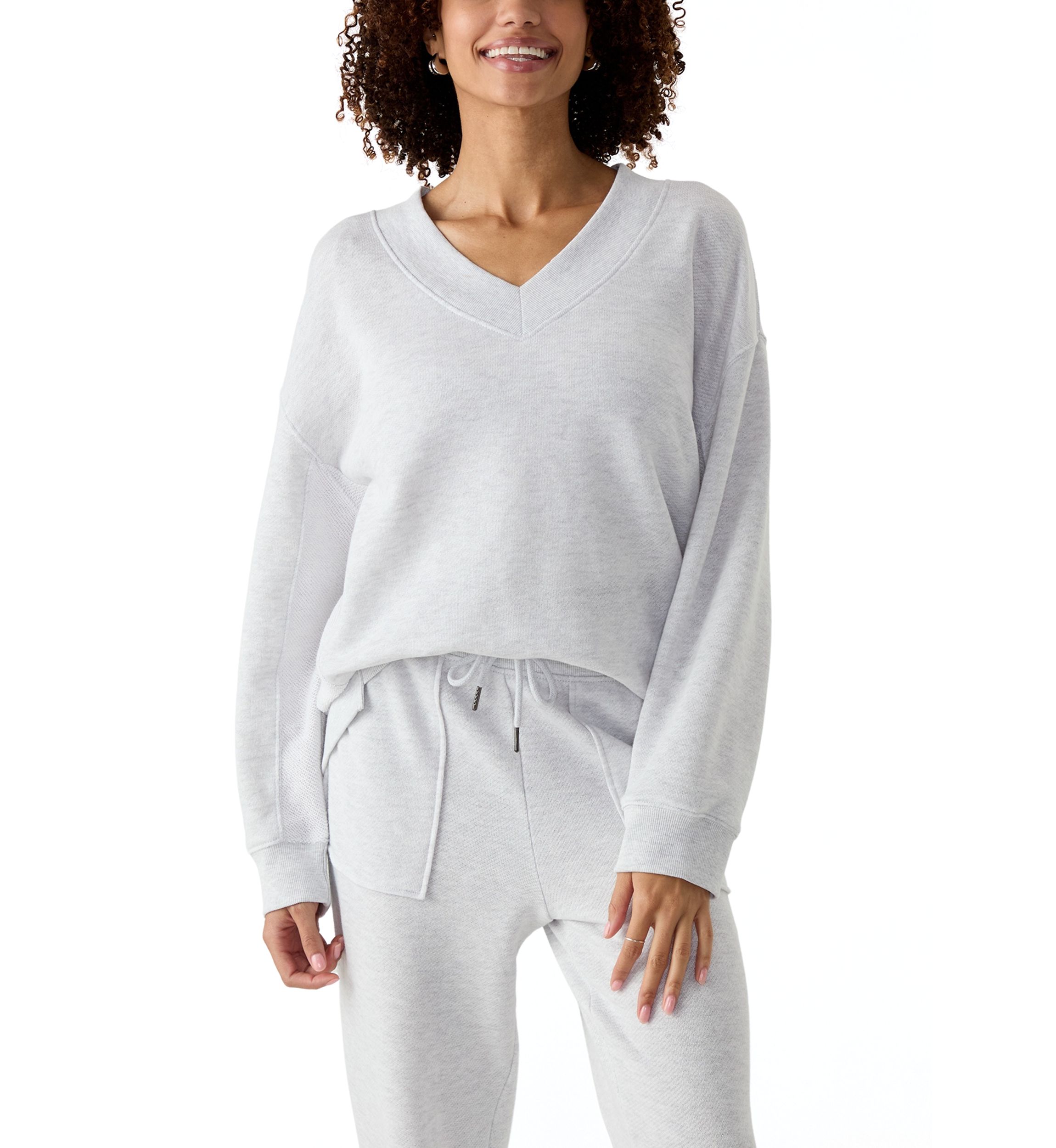 Womens Oversized V-Neck Sweatshirt