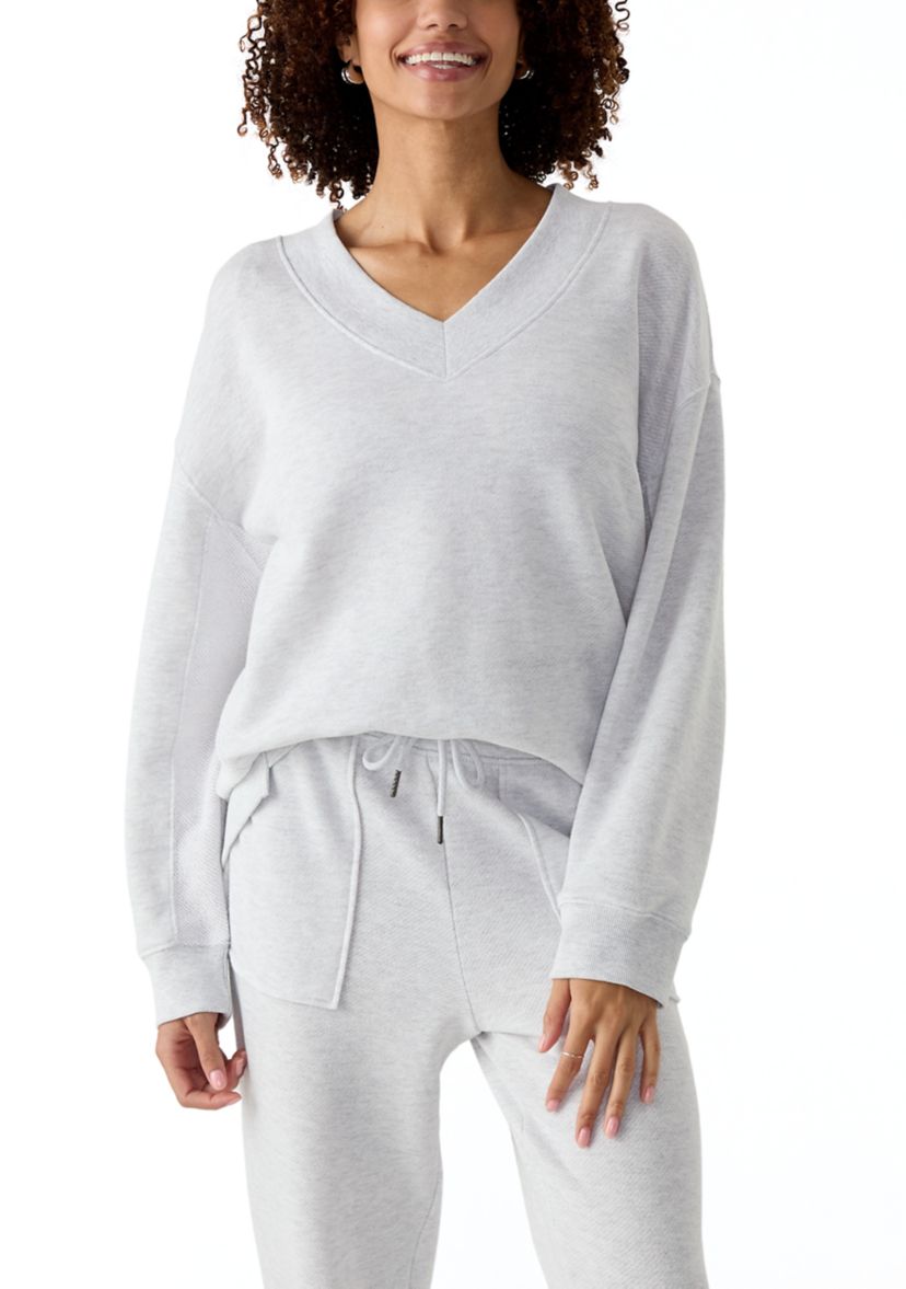 Womens Oversized V-Neck Sweatshirt
