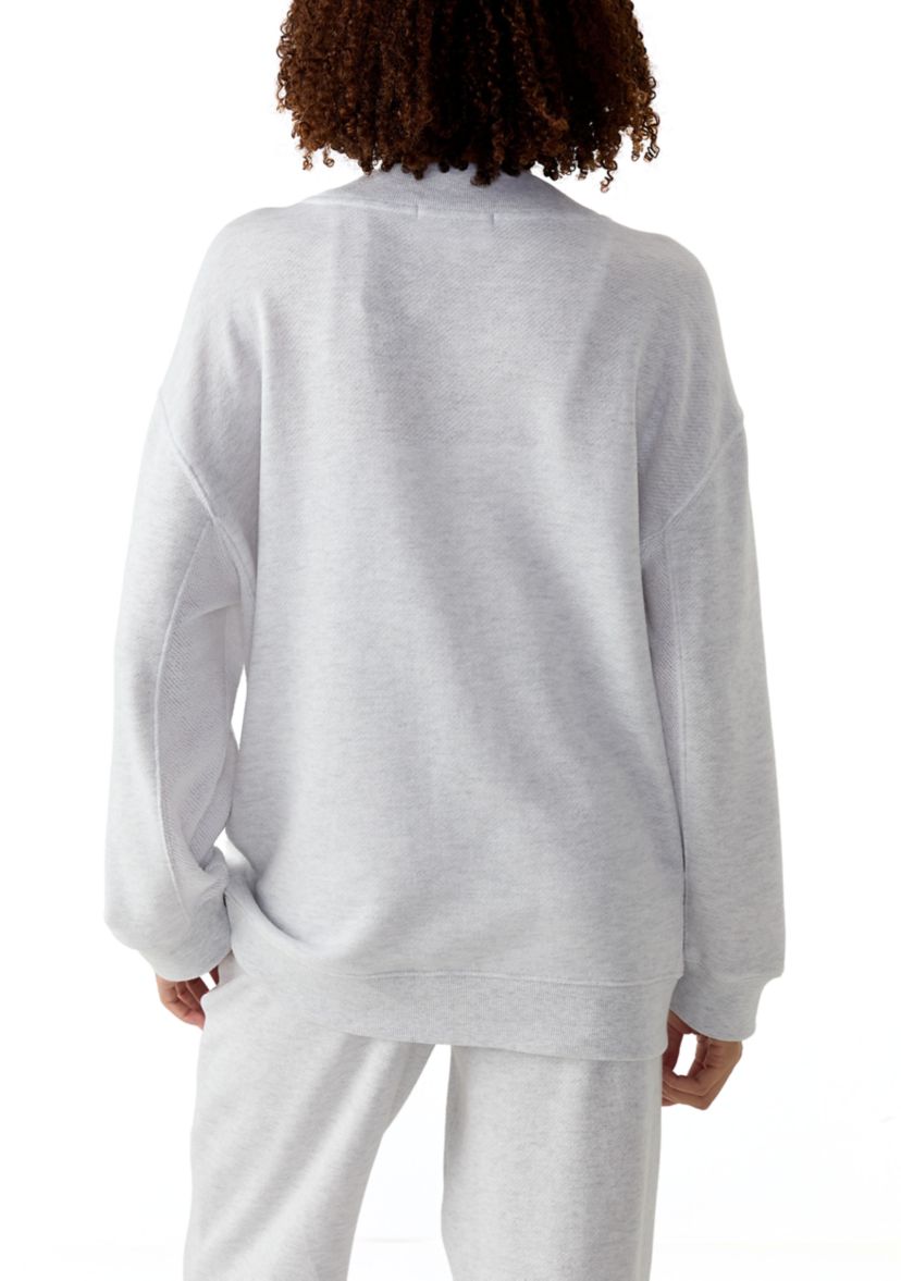 Womens Oversized V-Neck Sweatshirt