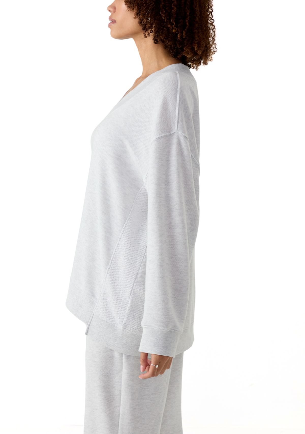Womens Oversized V-Neck Sweatshirt