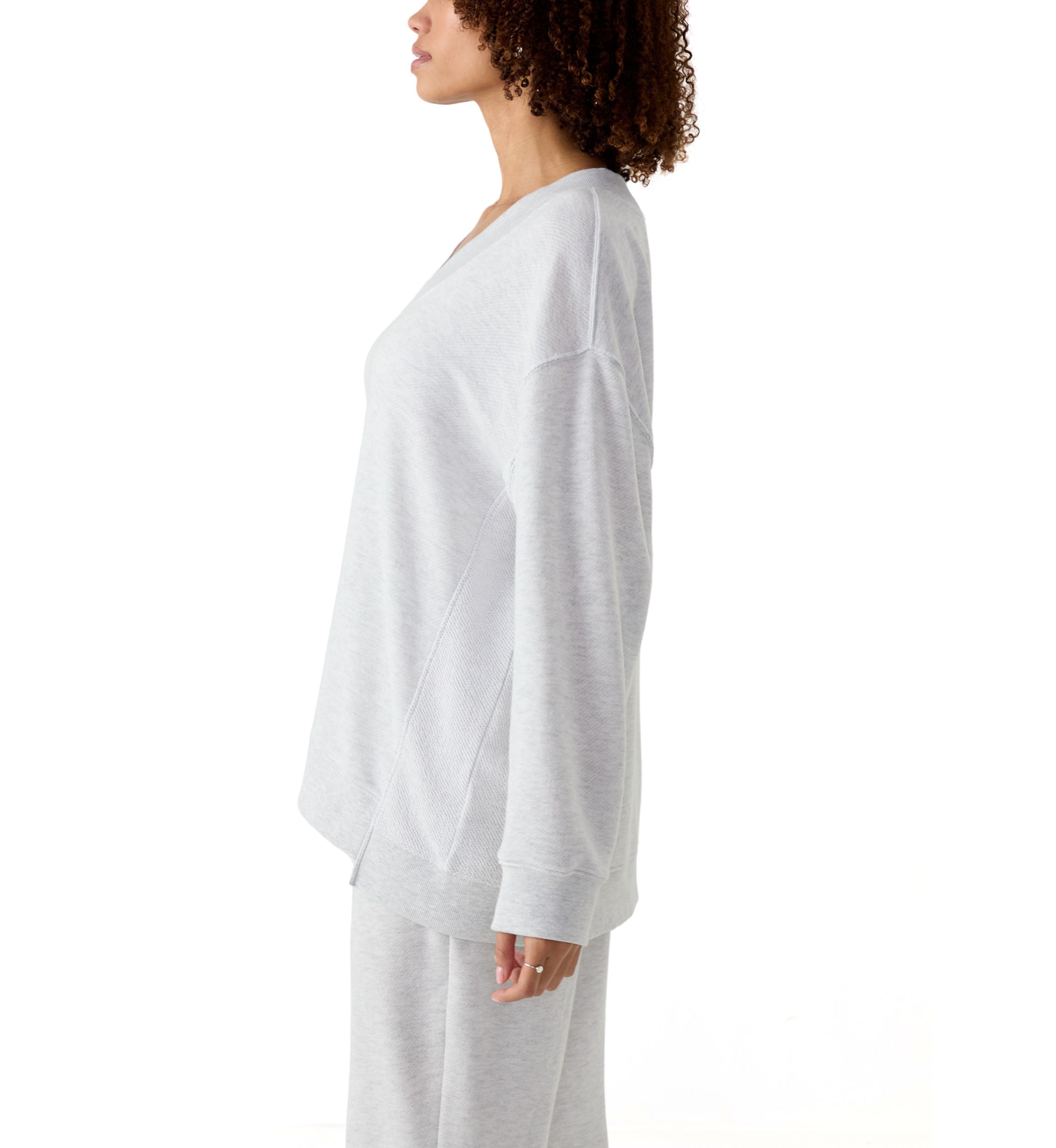 Womens Oversized V-Neck Sweatshirt