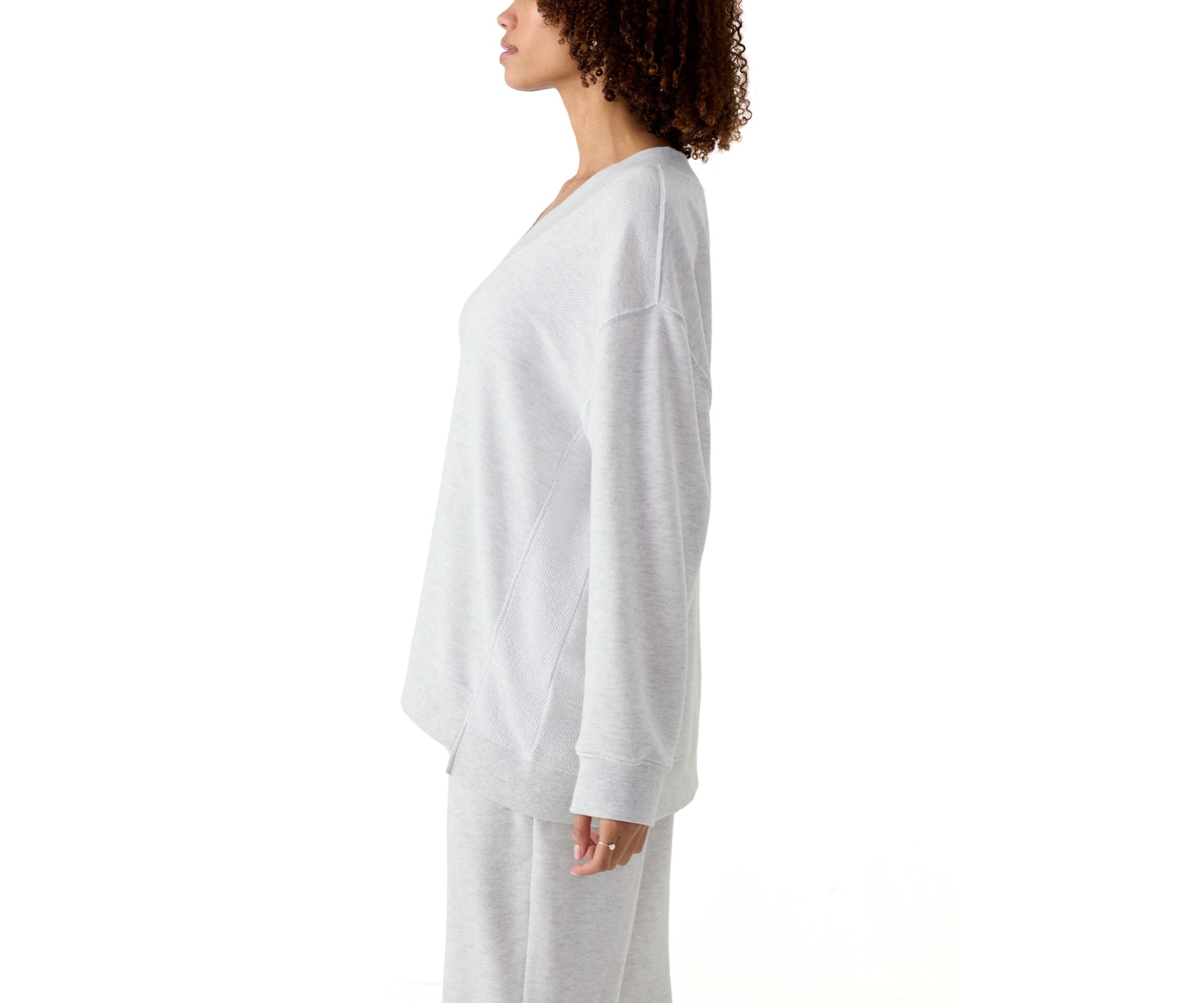 Womens Oversized V-Neck Sweatshirt