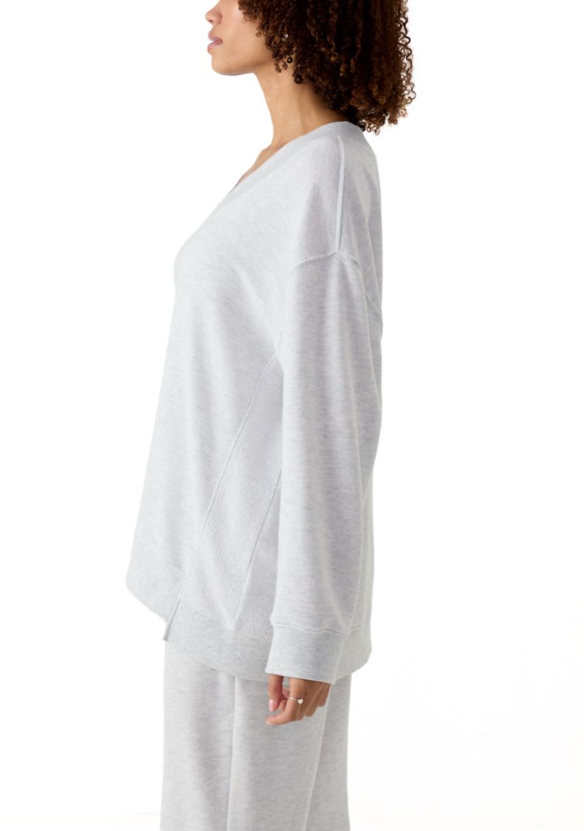 Womens Oversized V-Neck Sweatshirt