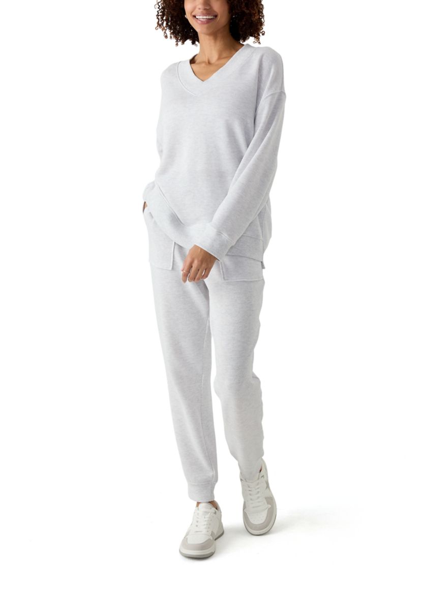 Womens Oversized V-Neck Sweatshirt