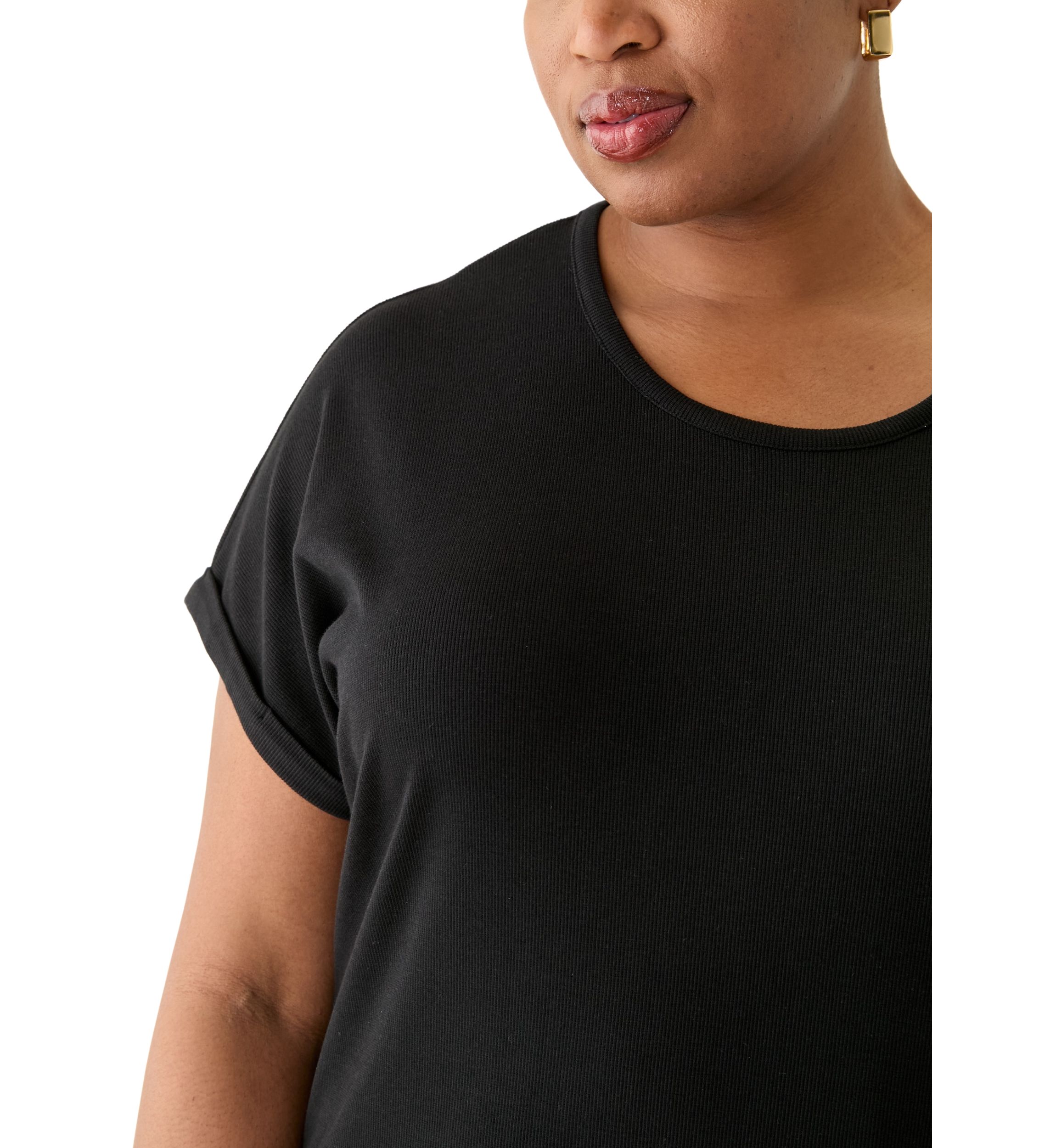 Plus Size Short Sleeve Knit Maxi Dress