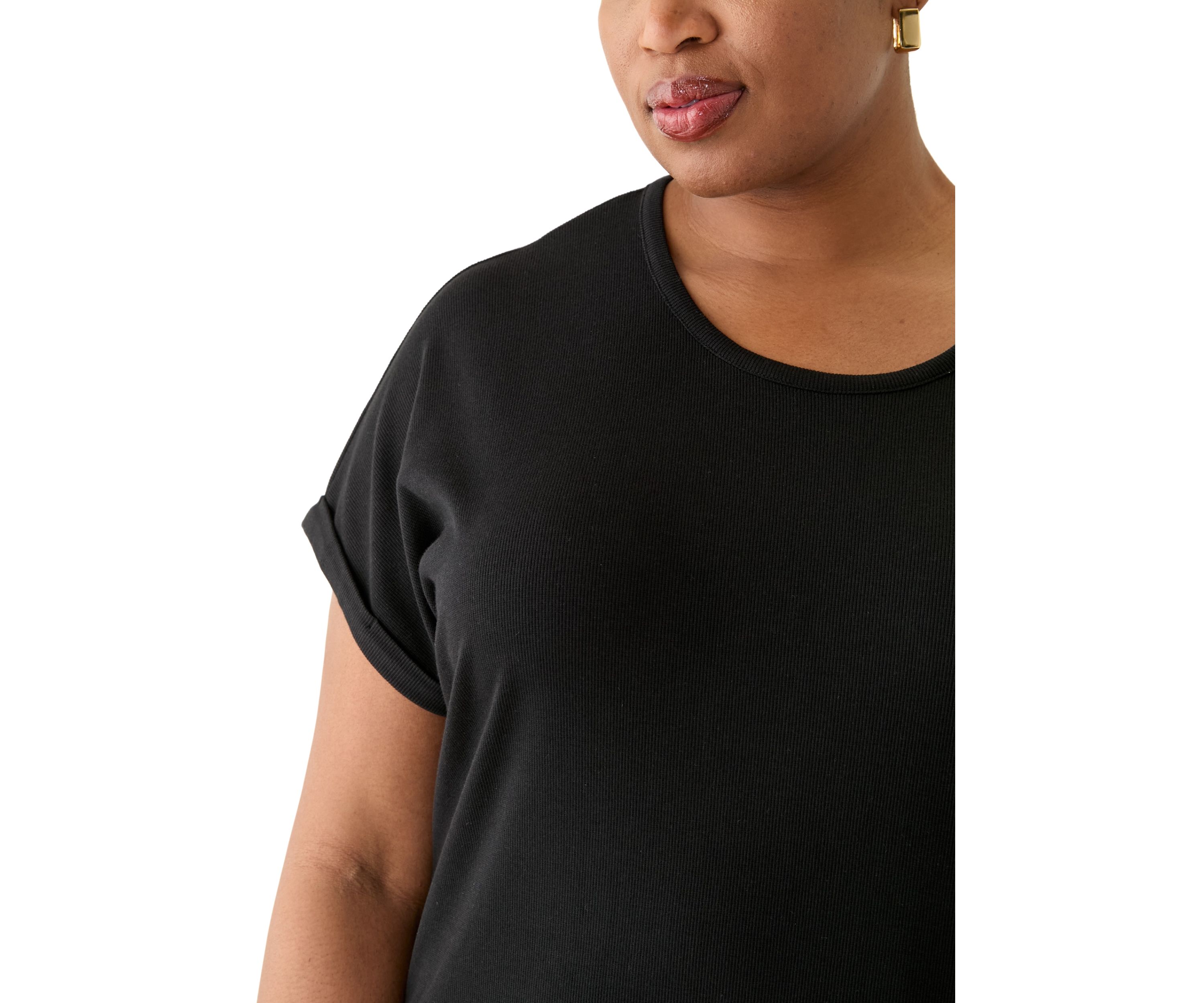 Plus Size Short Sleeve Knit Maxi Dress