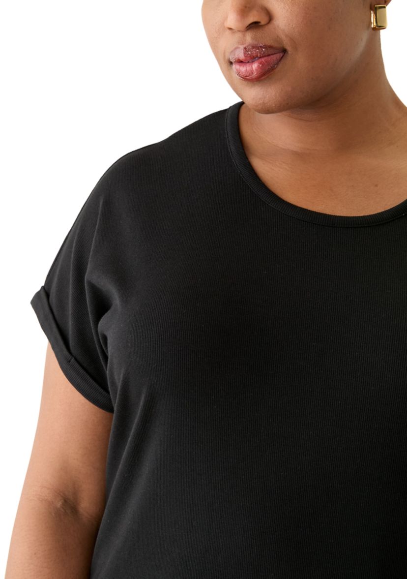 Plus Size Short Sleeve Knit Maxi Dress