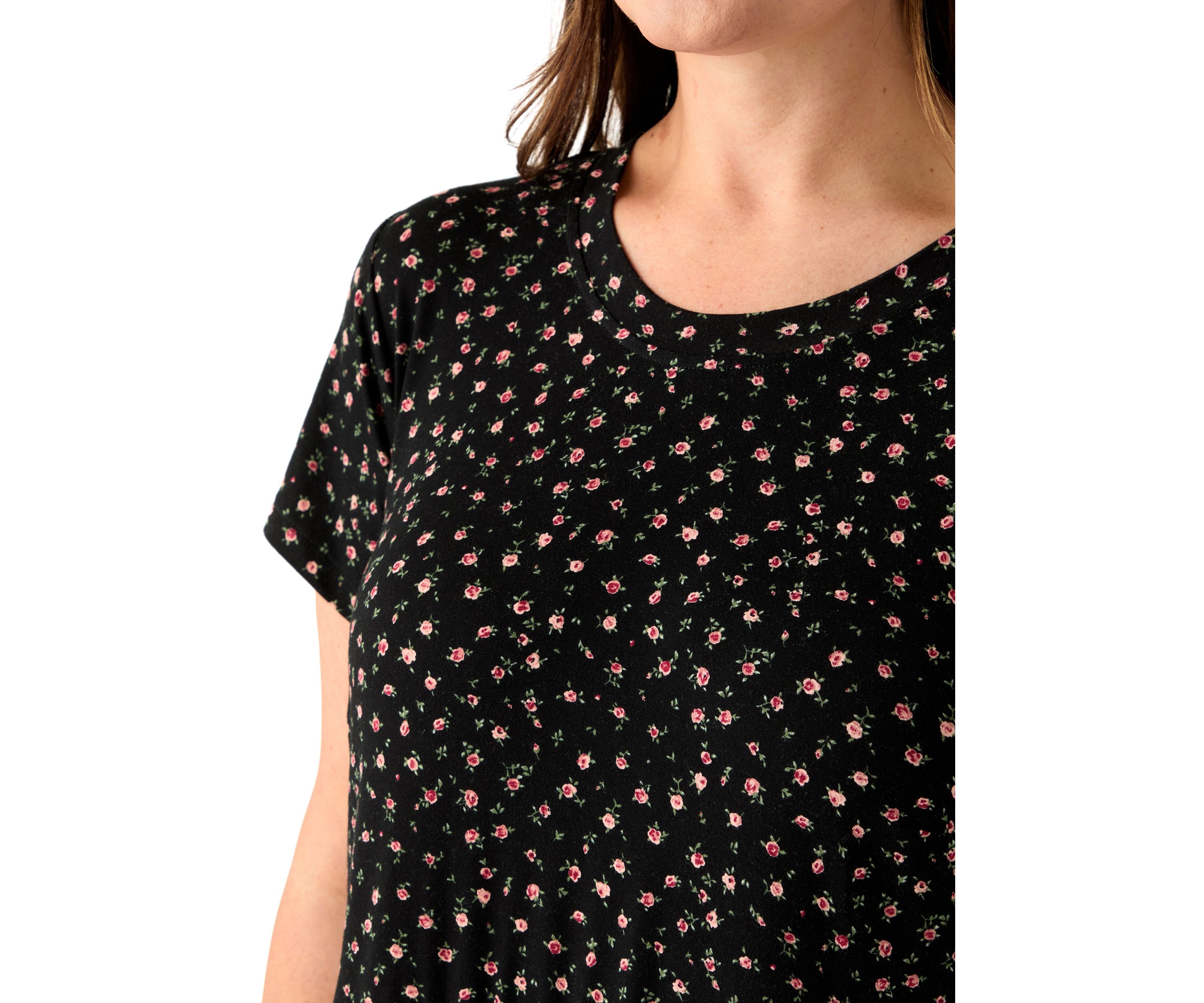 Plus Size Short Sleeve Tiered Floral Dress