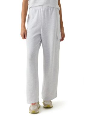 OLIVE + OAK Women's Wide Leg Cargo Pants, White, XS