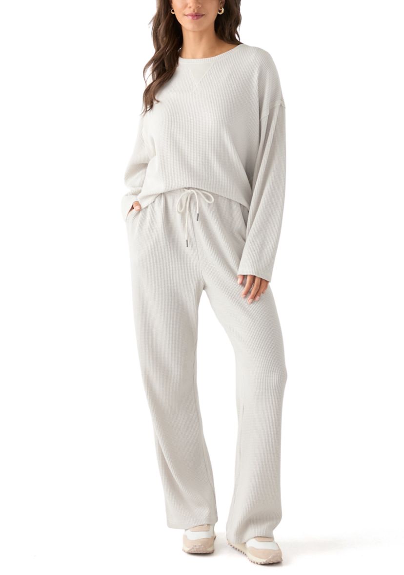 Womens Wide Leg Knit Sweatpants
