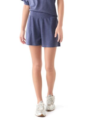 OLIVE + OAK Women's Soft Thermal Knit Shorts, Navy Blue, XS
