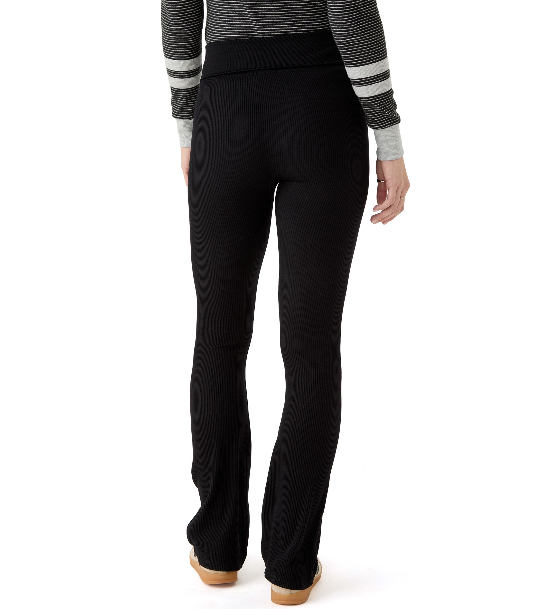 Womens Foldover Waist Flare Pants