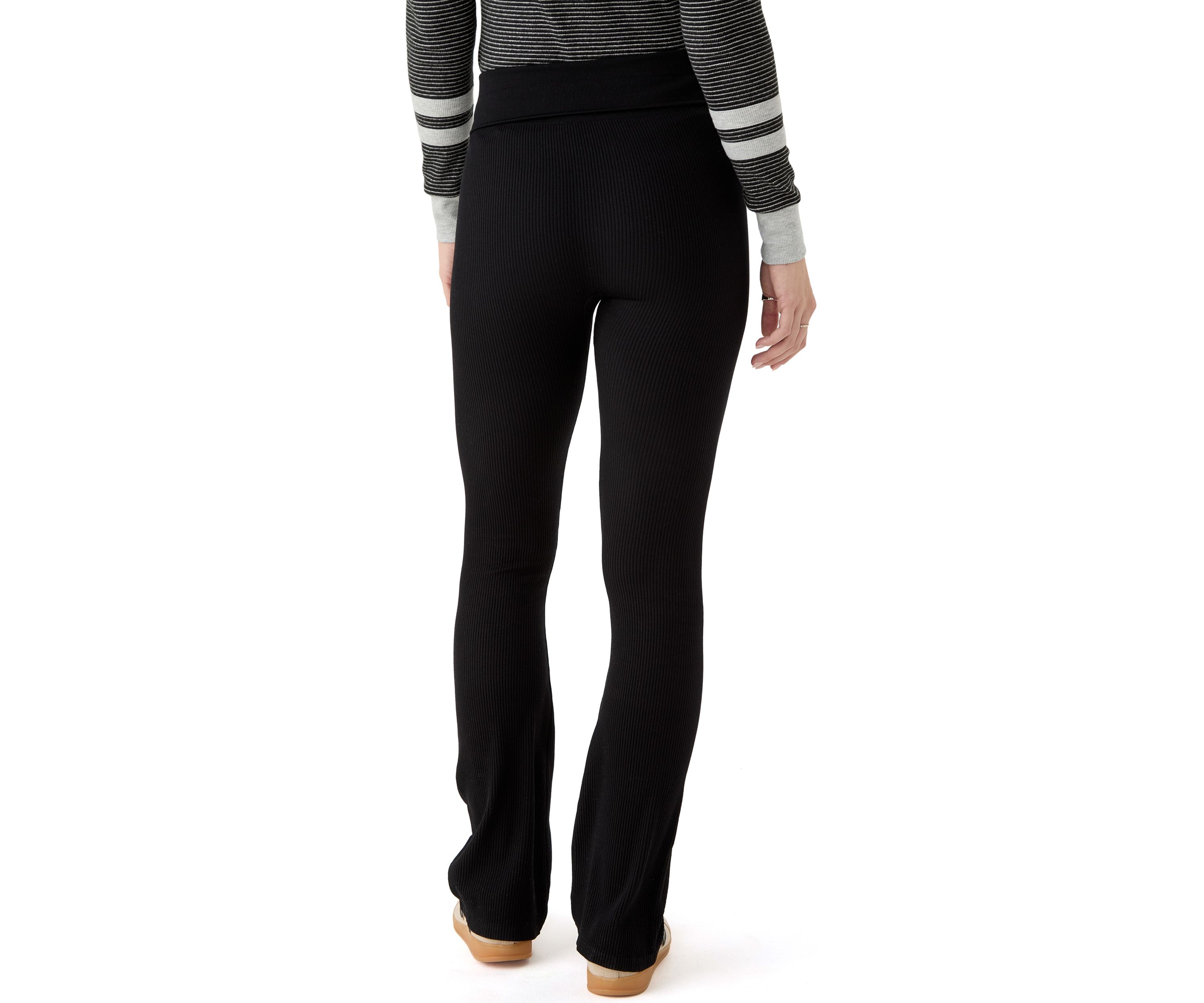 Womens Foldover Waist Flare Pants
