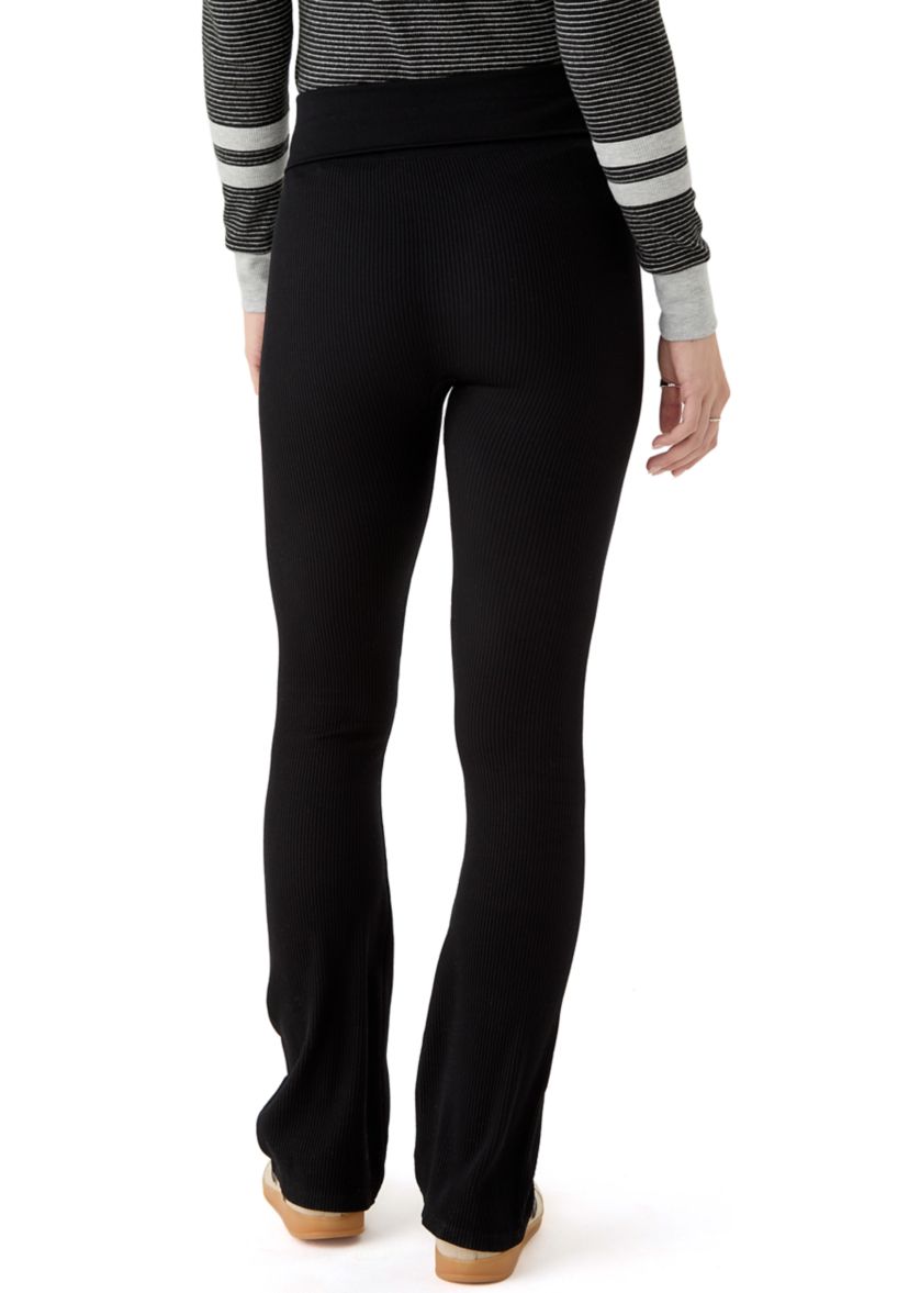 Womens Foldover Waist Flare Pants