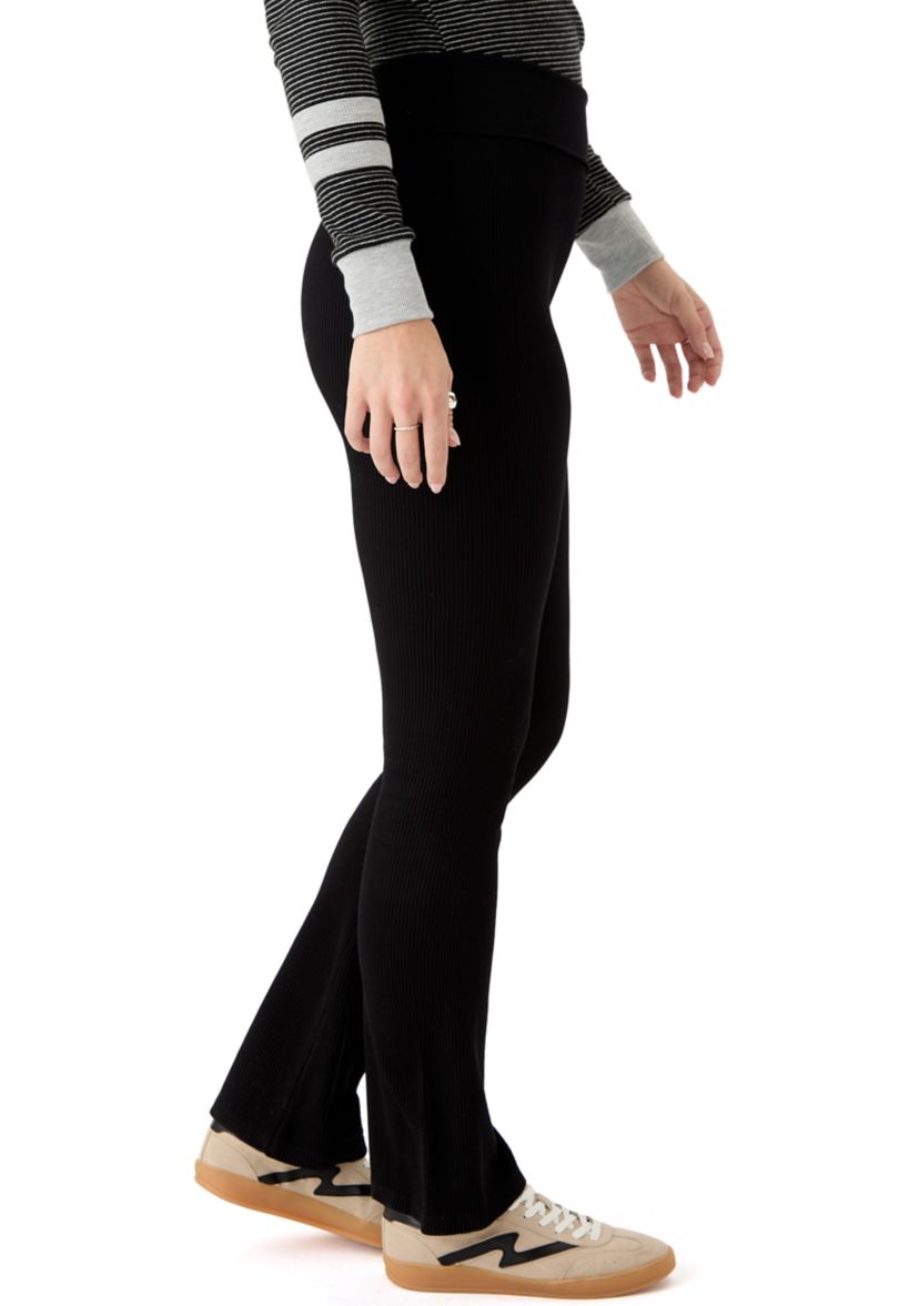 Womens Foldover Waist Flare Pants