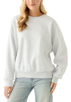 OLIVE + OAK Women's Sweatshirt with Elbow Patch, Grey, Small