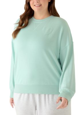 OLIVE + OAK Women's Plus Size Long Sleeve Appliqué Sweatshirt, Sage, 4X