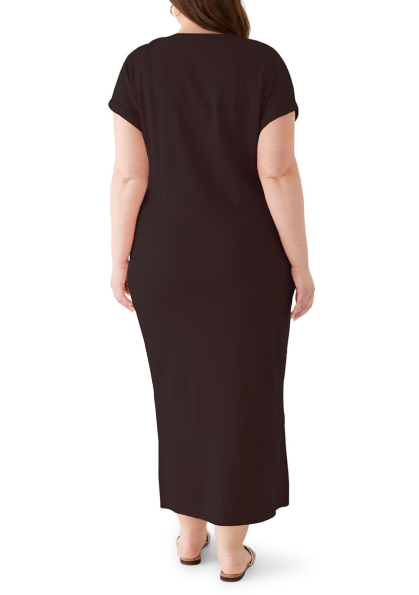 OLIVE + OAK Plus Size Short Sleeve Knit Maxi Dress | Belk