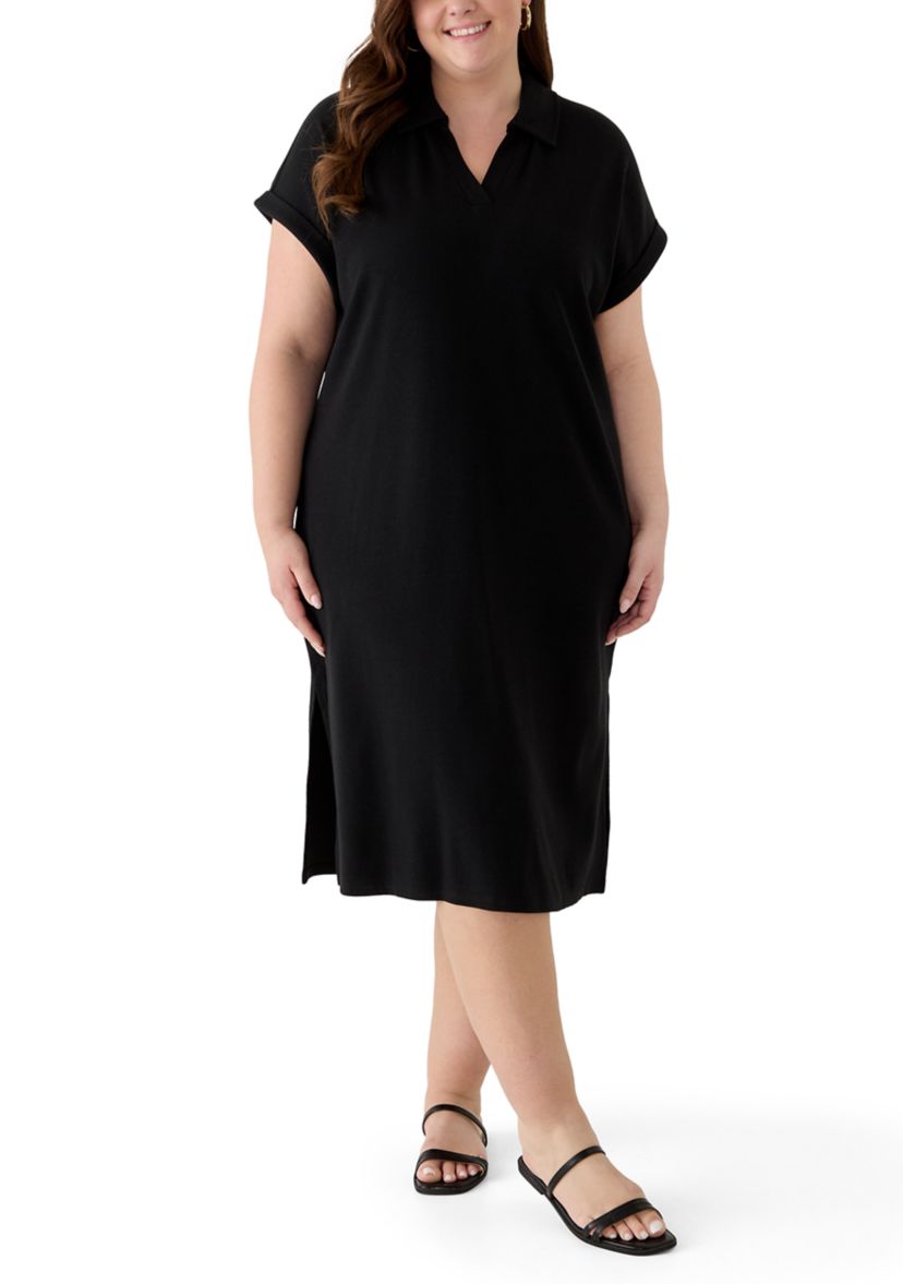 OLIVE + OAK Plus Size Short Sleeve Collared Midi Dress | Belk