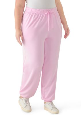 OLIVE + OAK Women's Plus Size Pull On Joggers, Pink, 3X