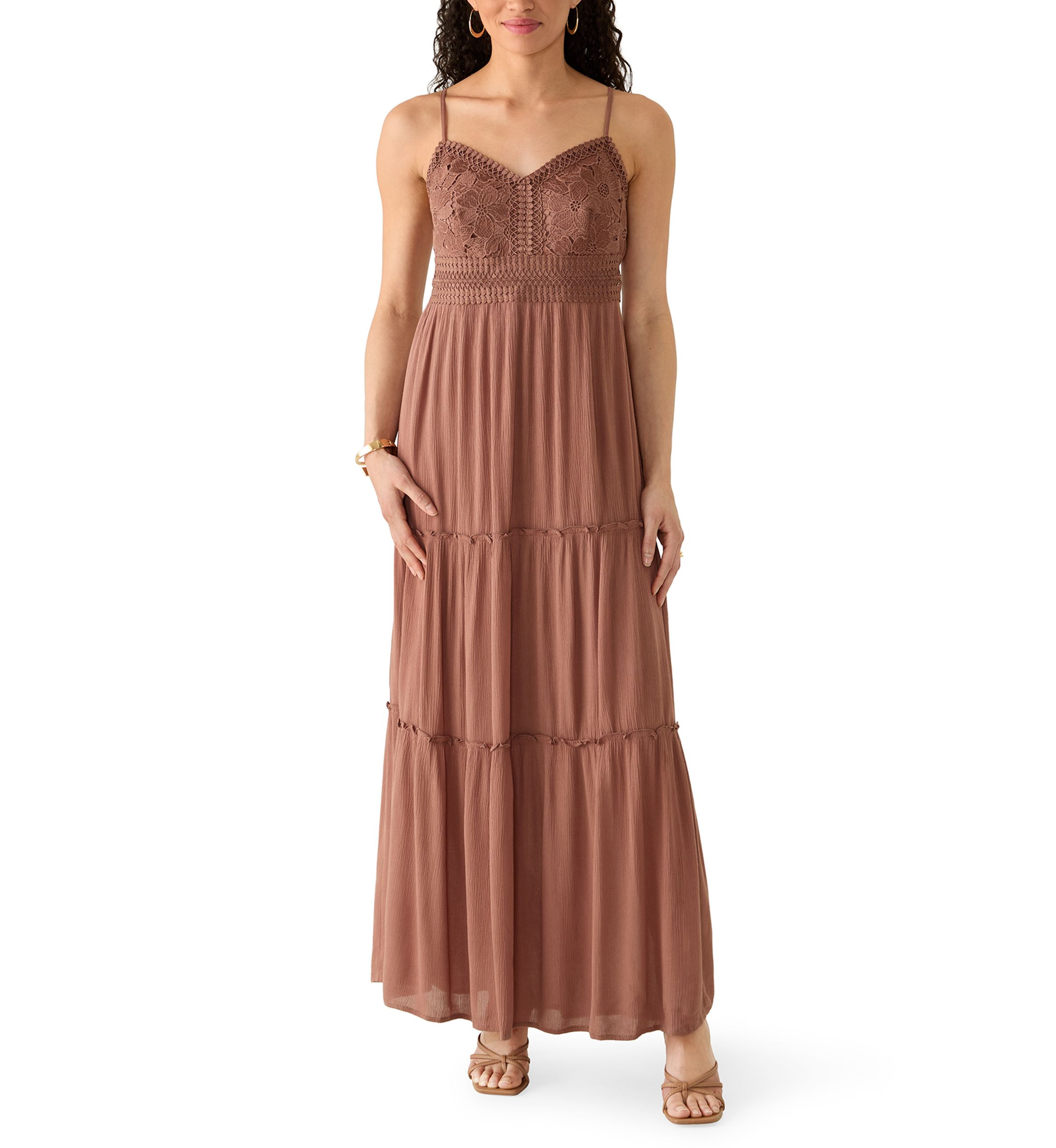 belk brown dress HADLEY CHOC SLEEVED MAXI DRESS – DISSH
