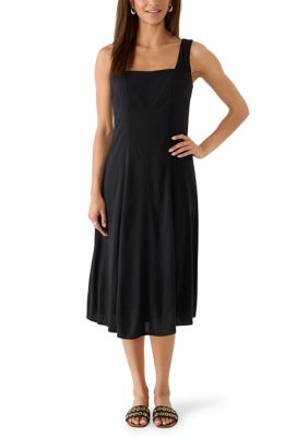 OLIVE + OAK Women's A-Line Midi Dress, Black, XL