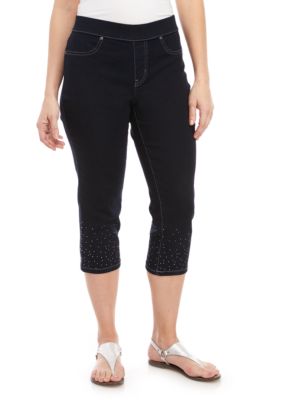 new directions cuffed aztec bling pocket capri