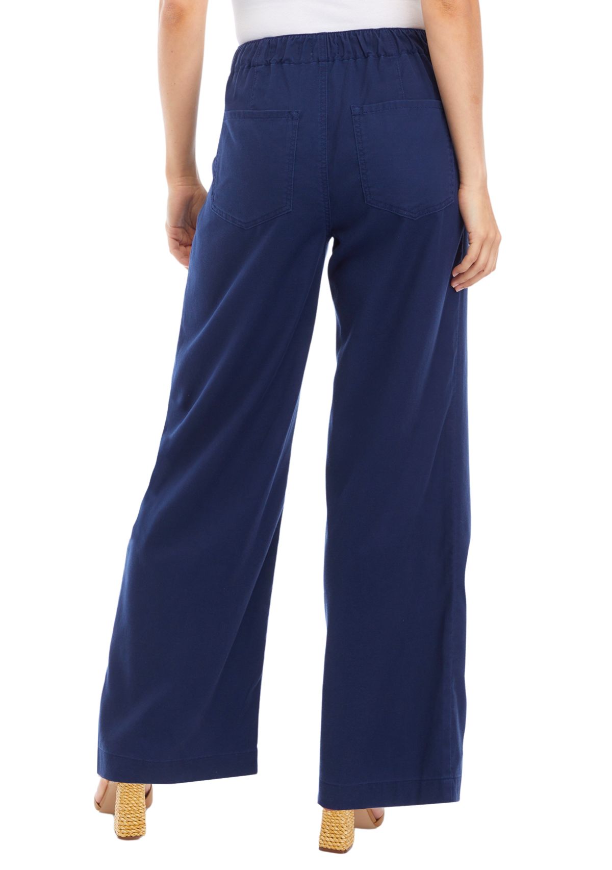 Womens Pleat Front Wide Leg Pants