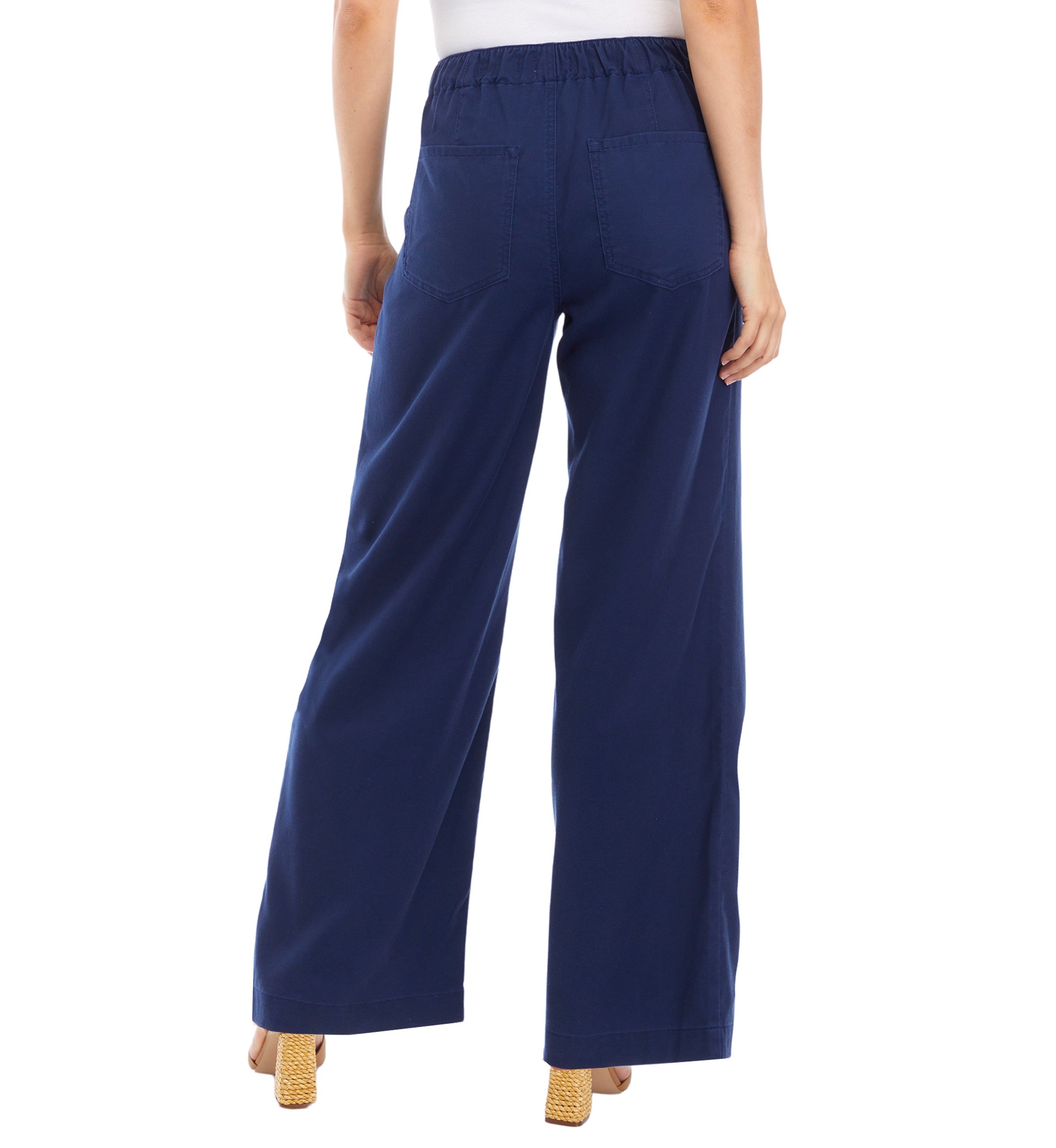 Womens Pleat Front Wide Leg Pants