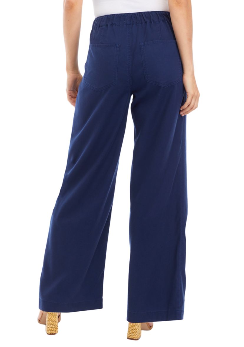 Womens Pleat Front Wide Leg Pants