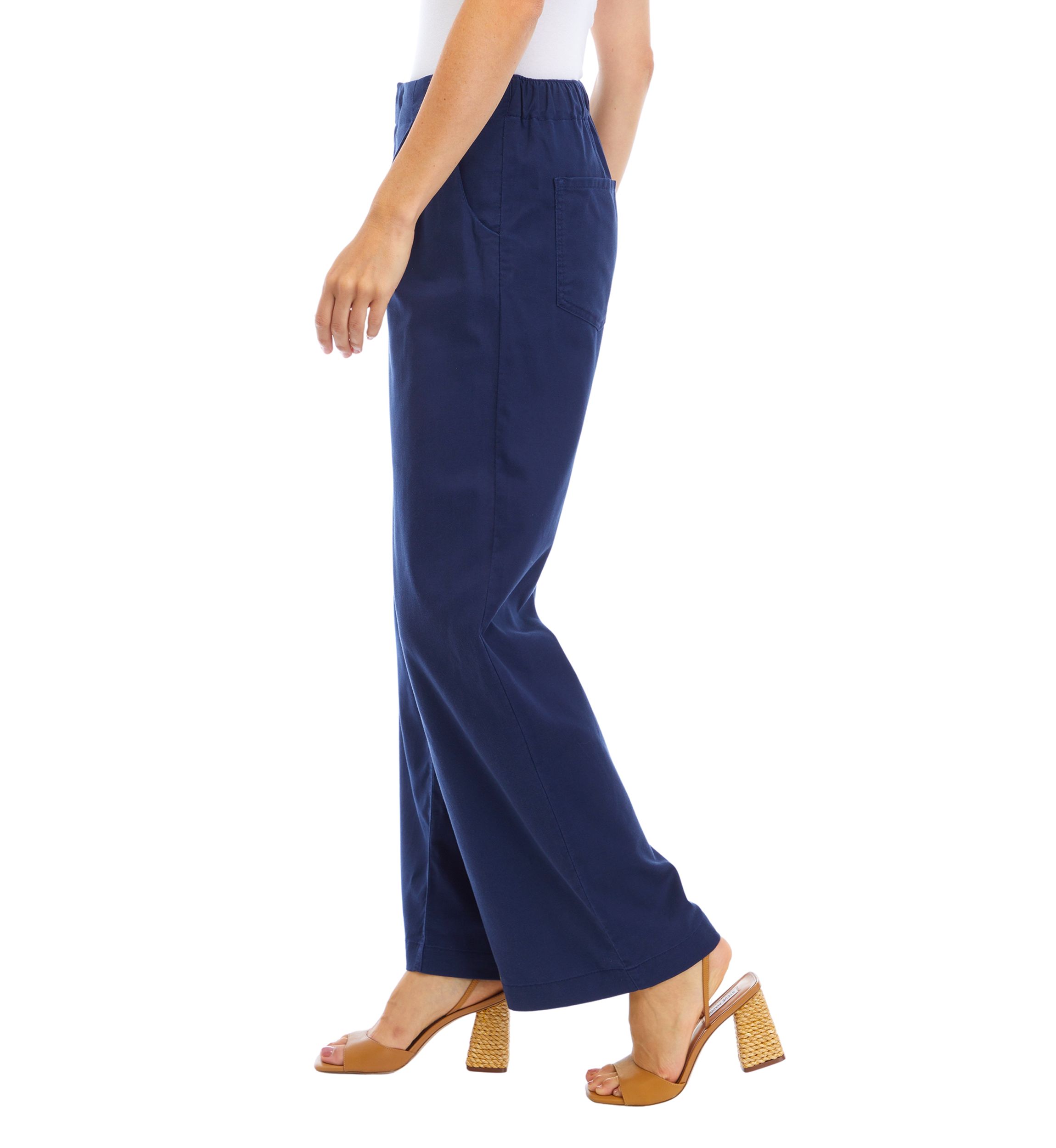 Womens Pleat Front Wide Leg Pants