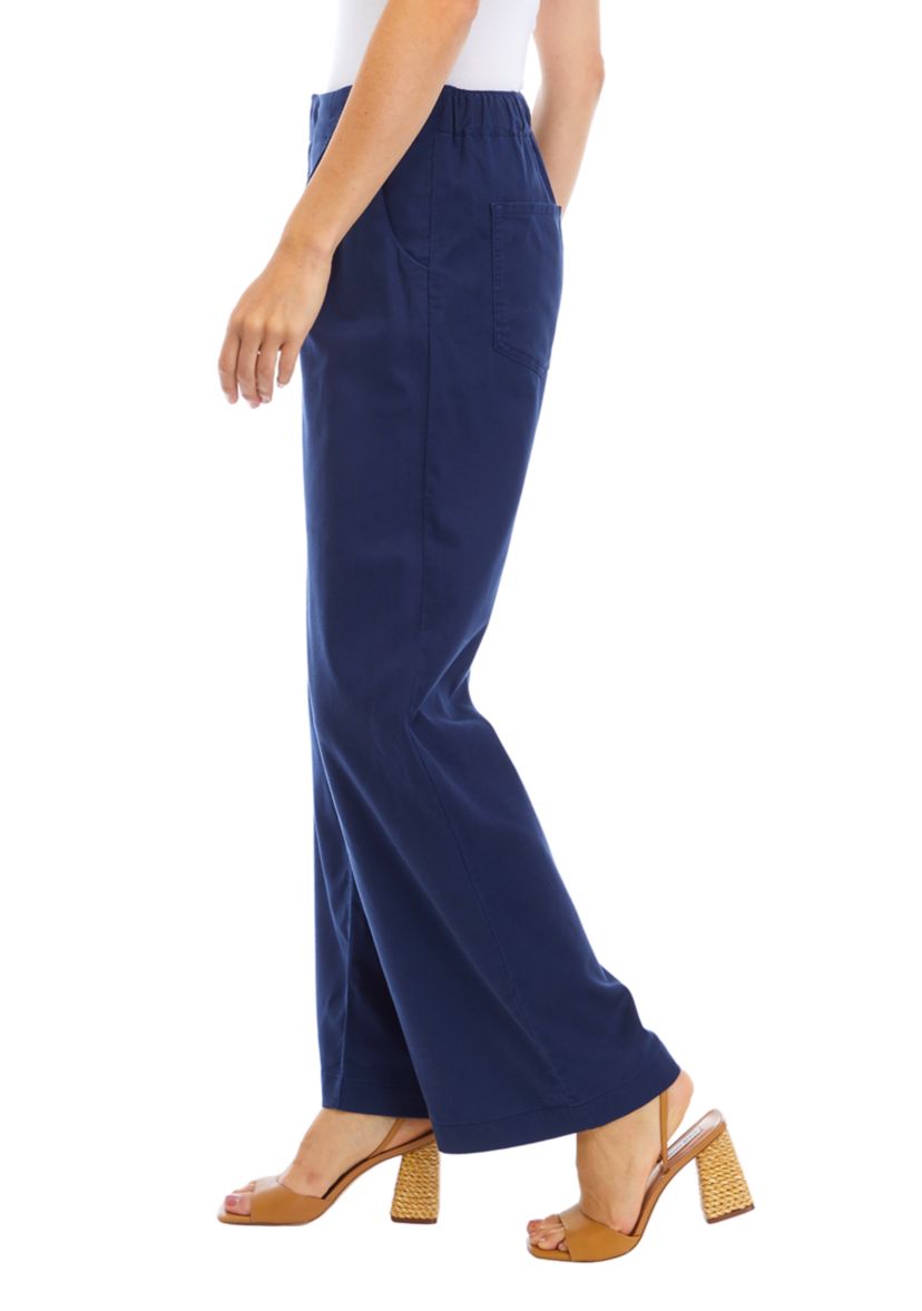 Womens Pleat Front Wide Leg Pants